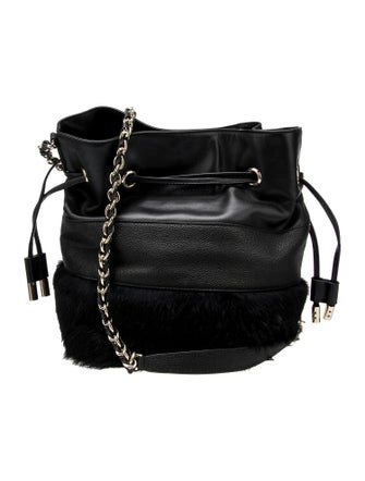 Anne Fontaine Faux Fur Bucket Bag