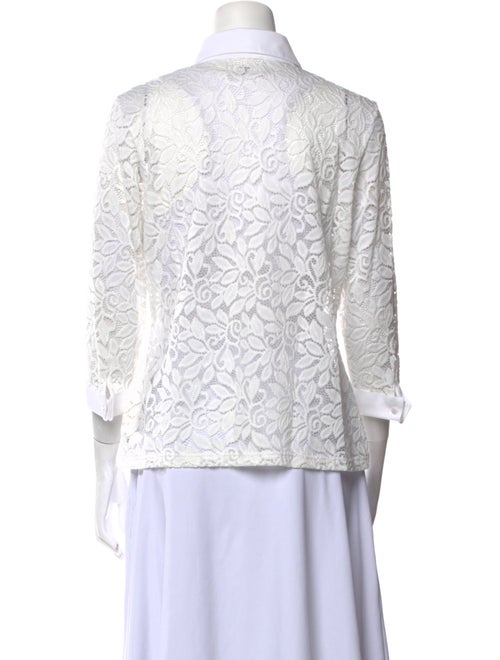 Anne Fontaine Nylon Lace Pattern Button-Up Top