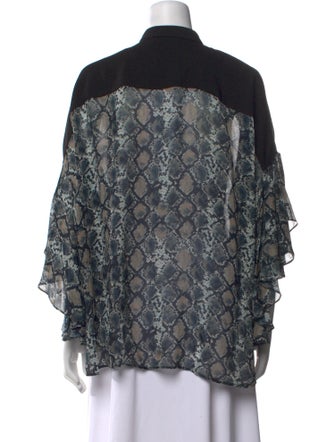 Anne Fontaine Silk Animal Print Blouse