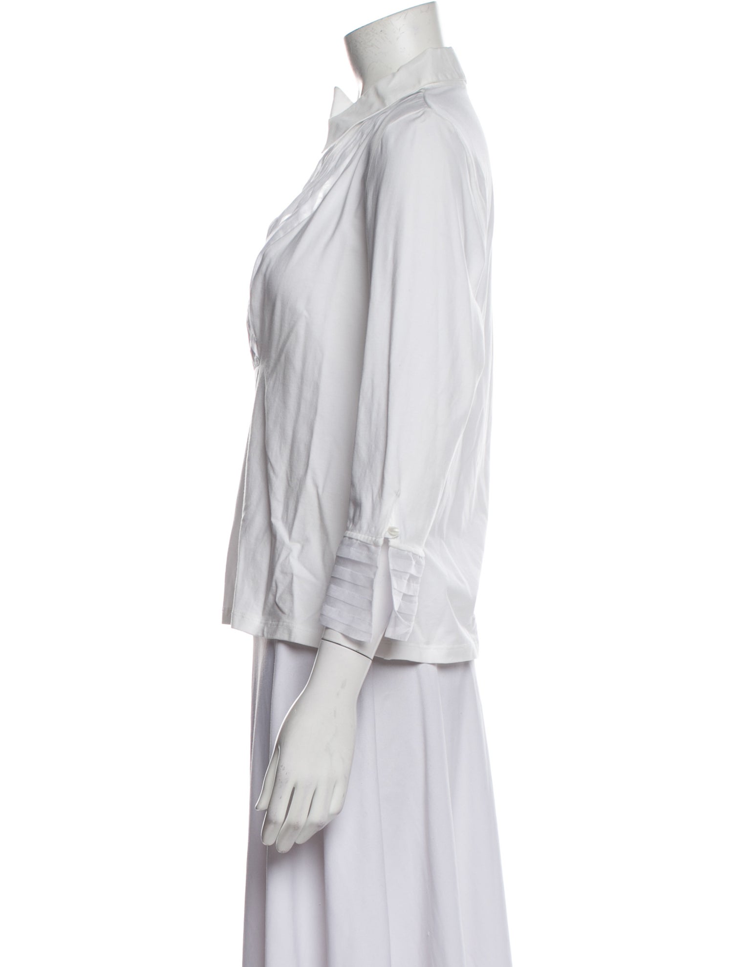 Anne Fontaine V-Neck Three-Quarter Sleeve Blouse