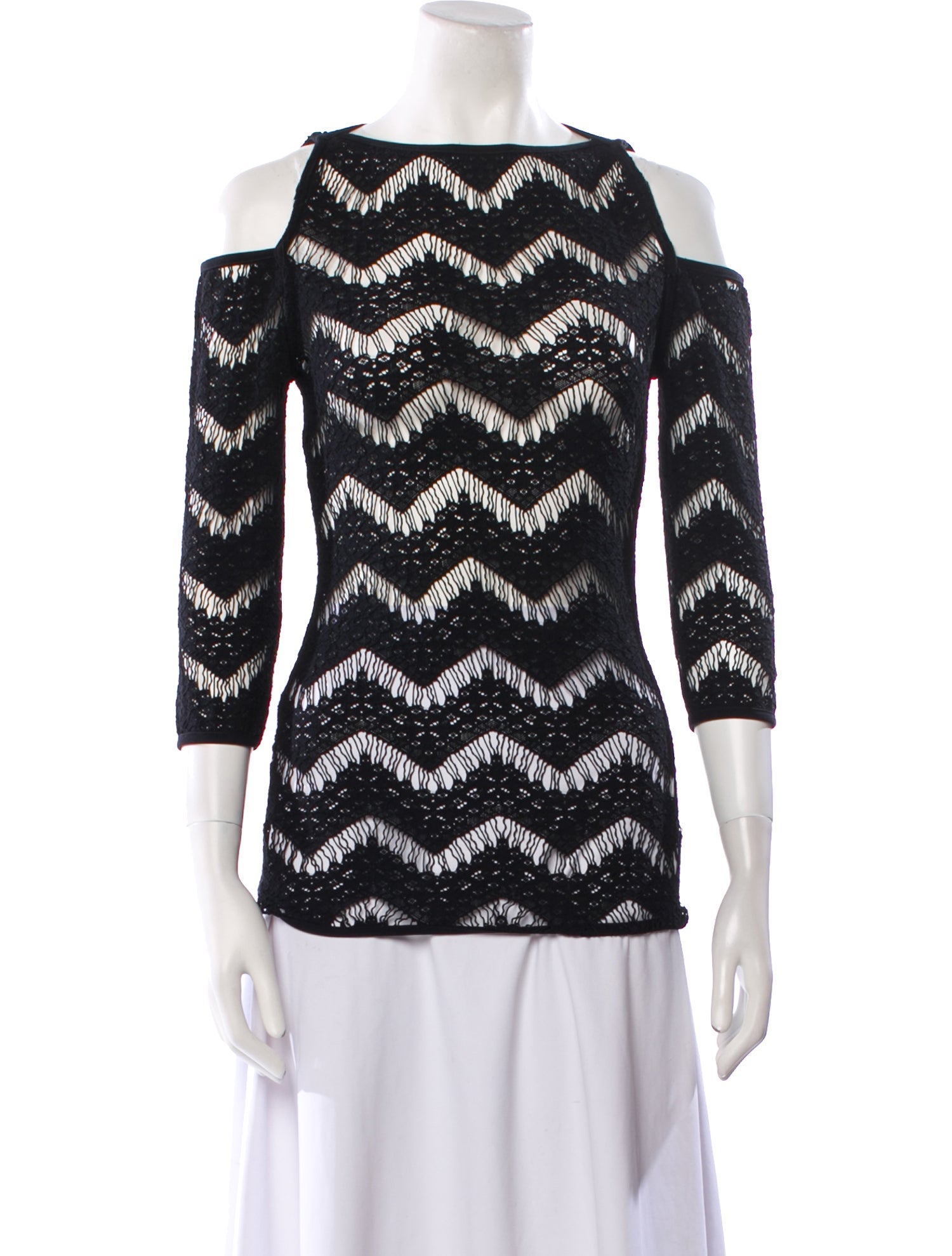 Anne Fontaine Bateau Neckline Three-Quarter Sleeve Blouse