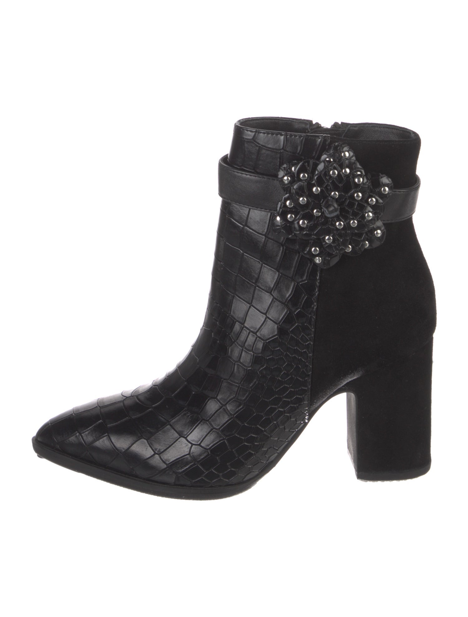 Anne Fontaine Embossed Leather Boots