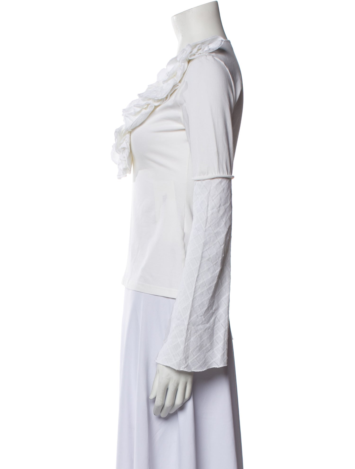 Anne Fontaine V-Neck Long Sleeve Top