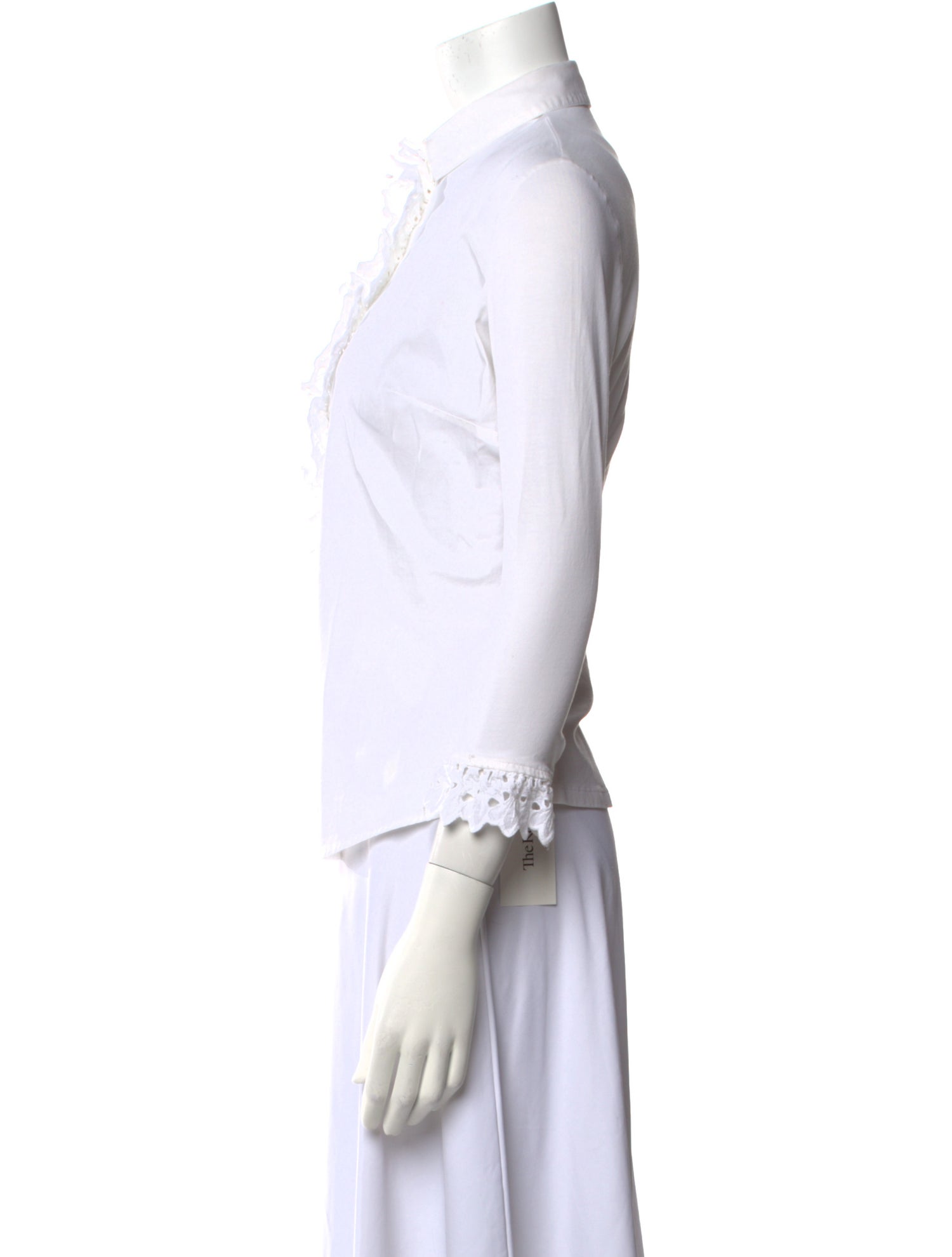 Anne Fontaine Three-Quarter Sleeve Button-Up Top