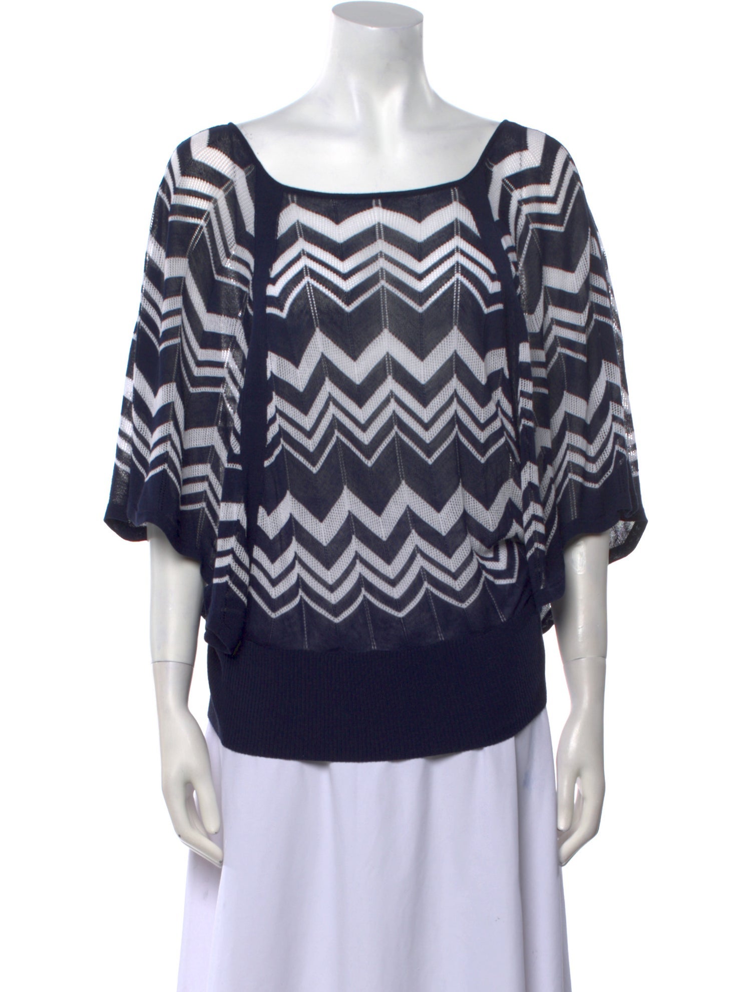 Anne Fontaine Printed Scoop Neck Sweater