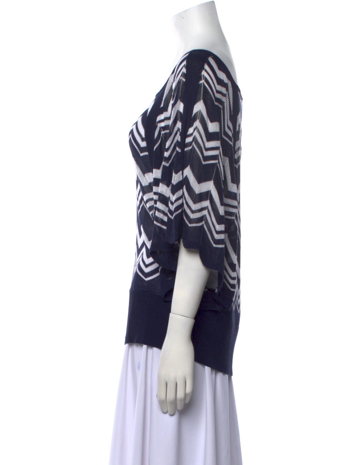 Anne Fontaine Printed Scoop Neck Sweater