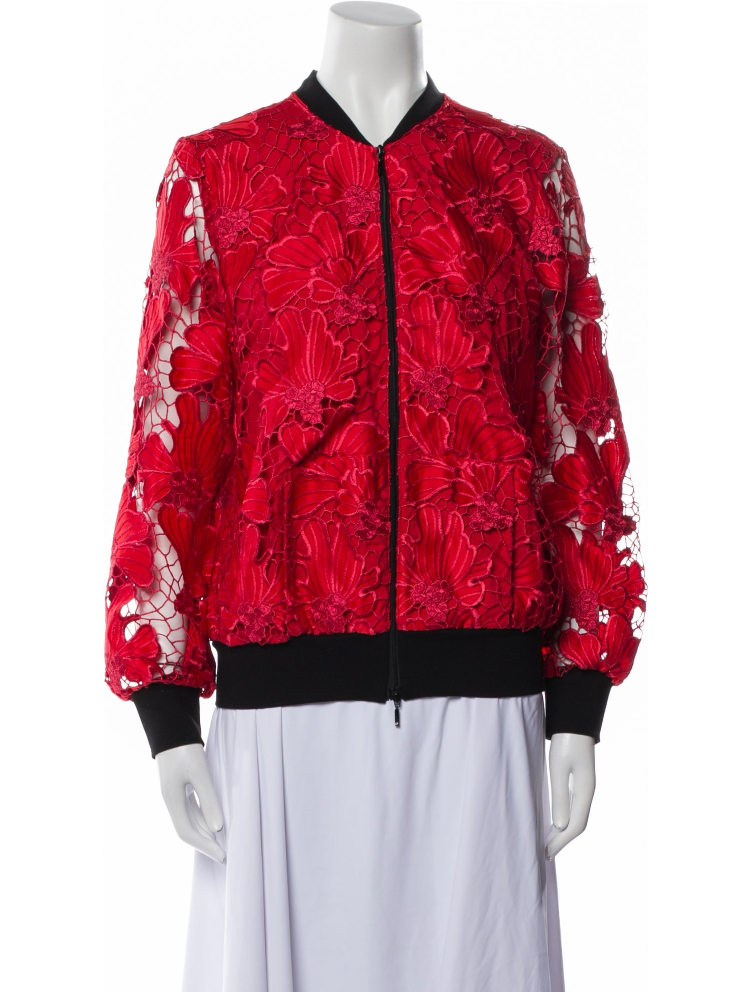Anne Fontaine Floral Print Bomber Jacket