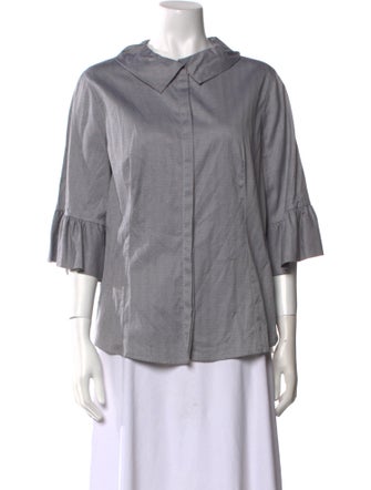 Anne Fontaine Three-Quarter Sleeve Button-Up Top