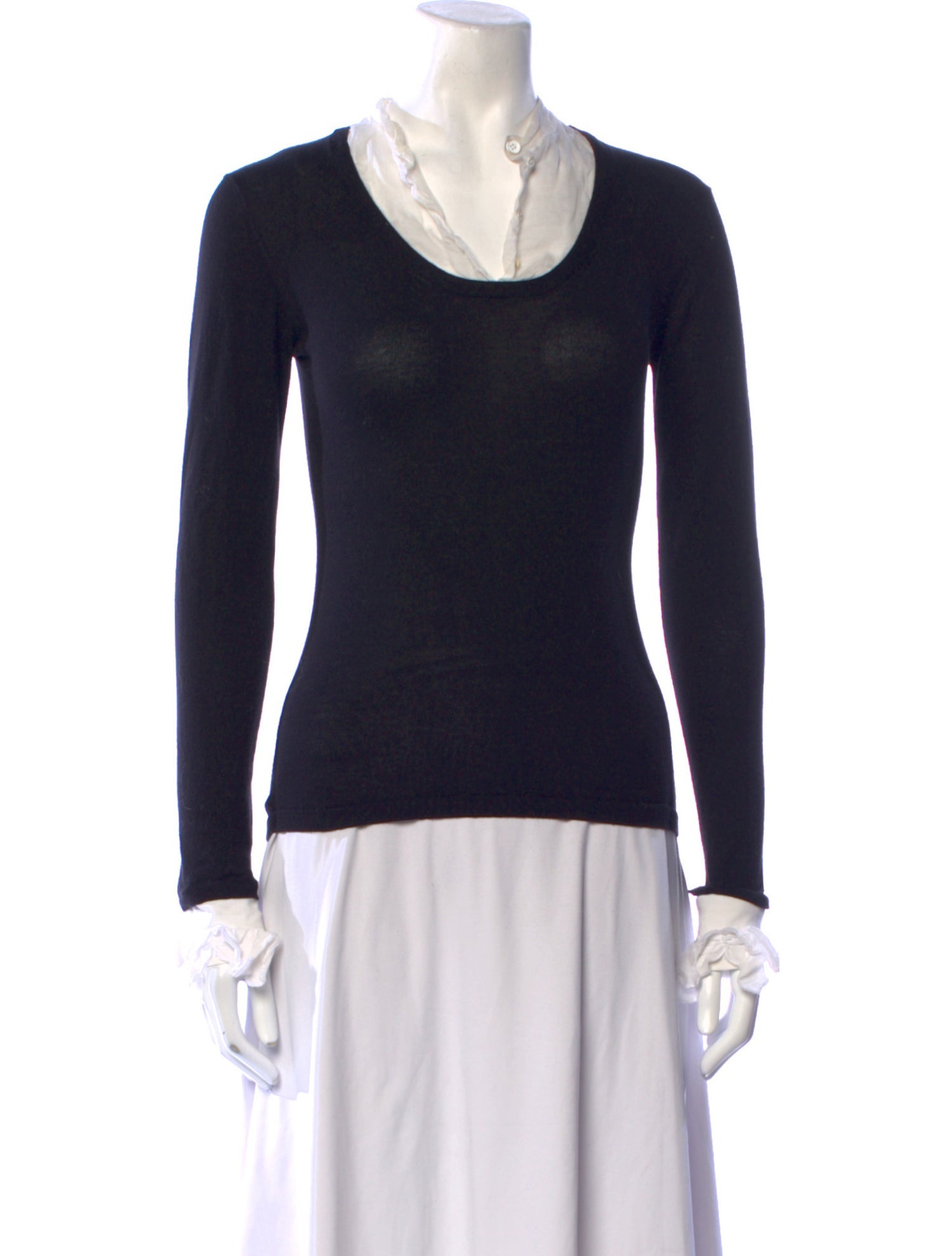Anne Fontaine Cowl Neck Long Sleeve Top