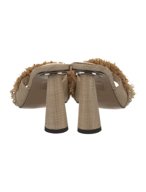 Anne Fontaine Straw Studded Accents Slides