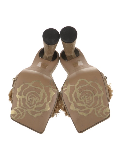 Anne Fontaine Straw Studded Accents Slides