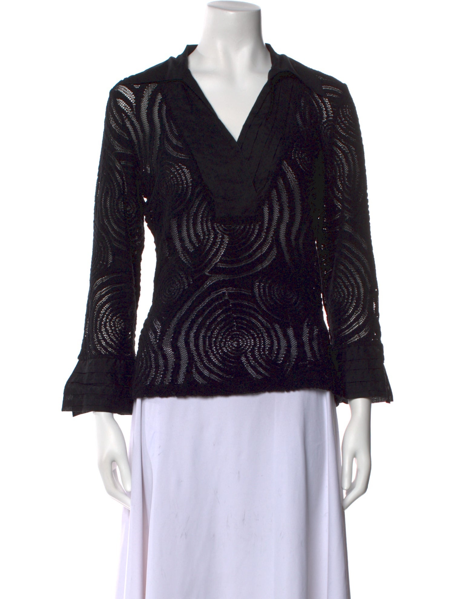 Anne Fontaine Printed V-Neck Top