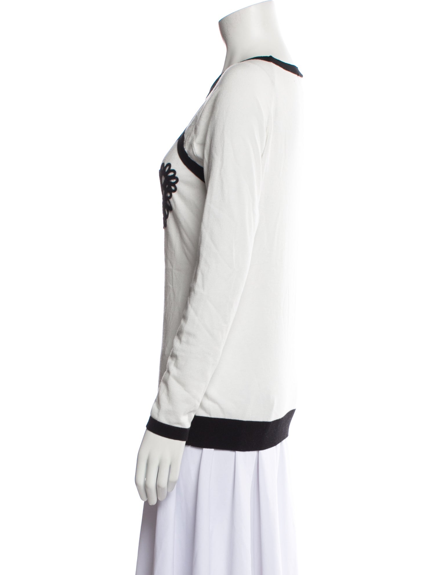 Anne Fontaine Graphic Print V-Neck Sweatshirt