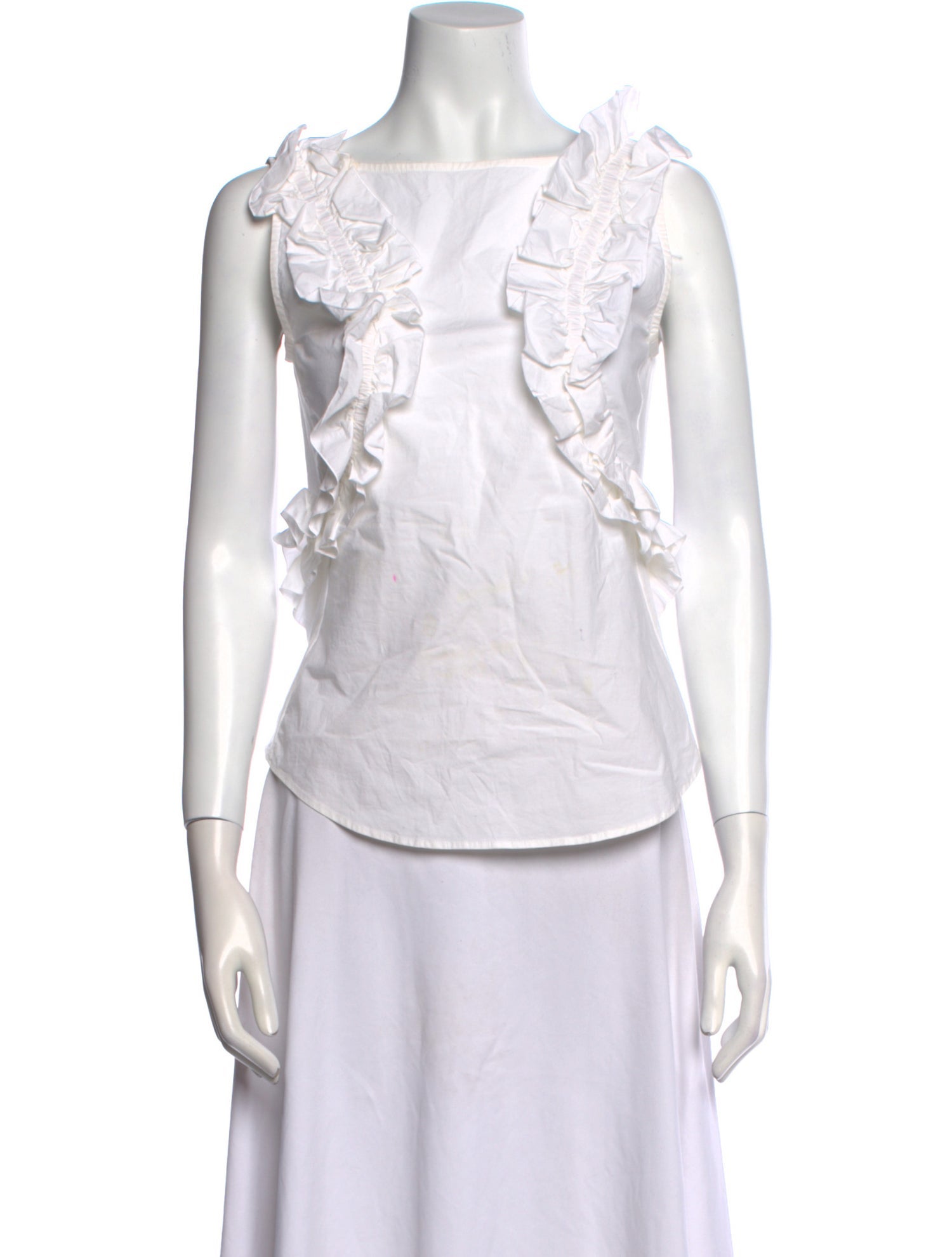 Anne Fontaine Square Neckline Sleeveless Top