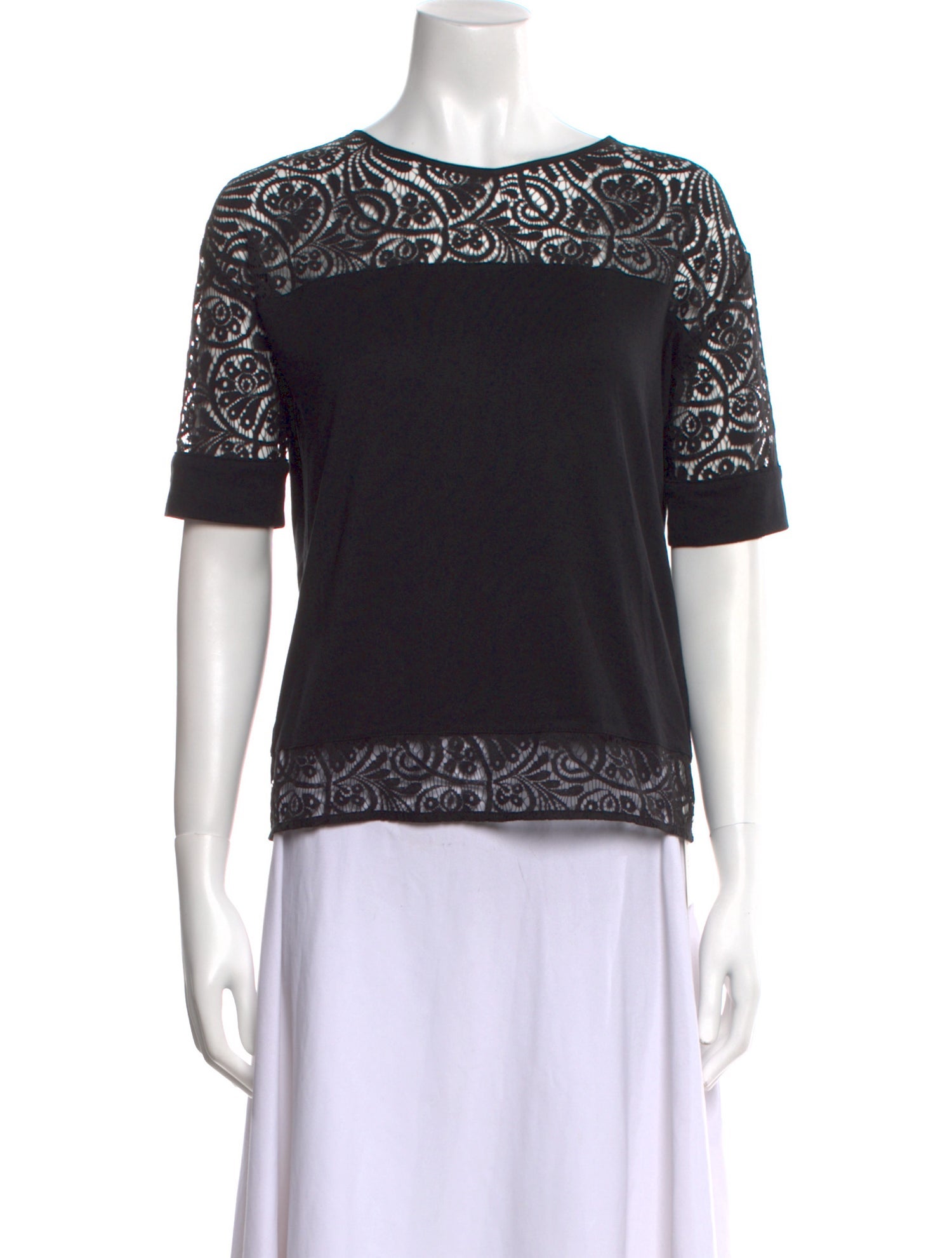 Anne Fontaine Bateau Neckline Short Sleeve Top w/ Tags