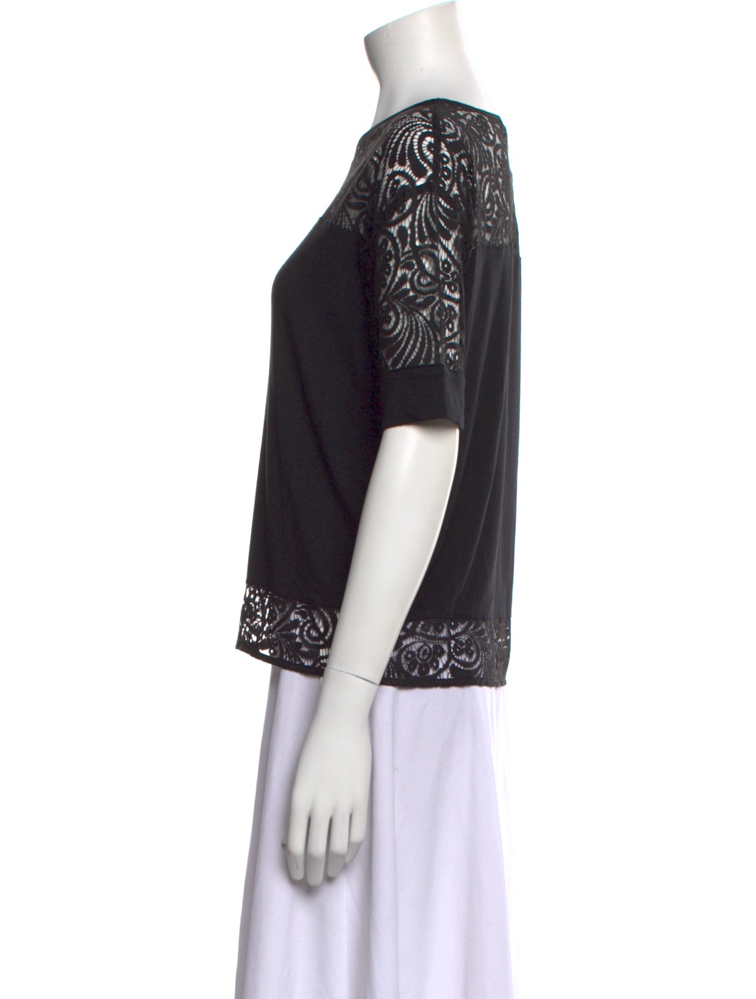 Anne Fontaine Bateau Neckline Short Sleeve Top w/ Tags