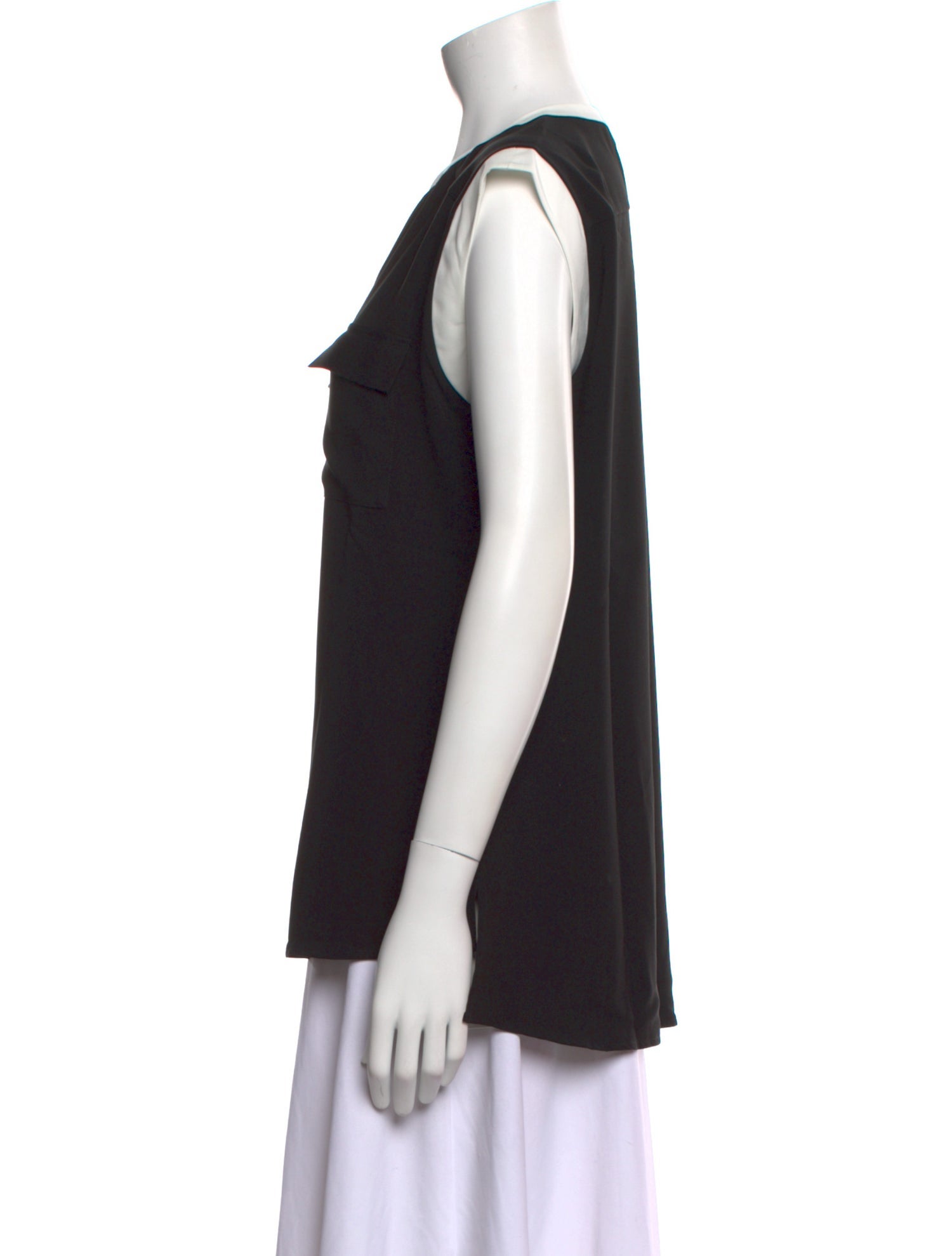 Anne Fontaine V-Neck Sleeveless Button-Up Top