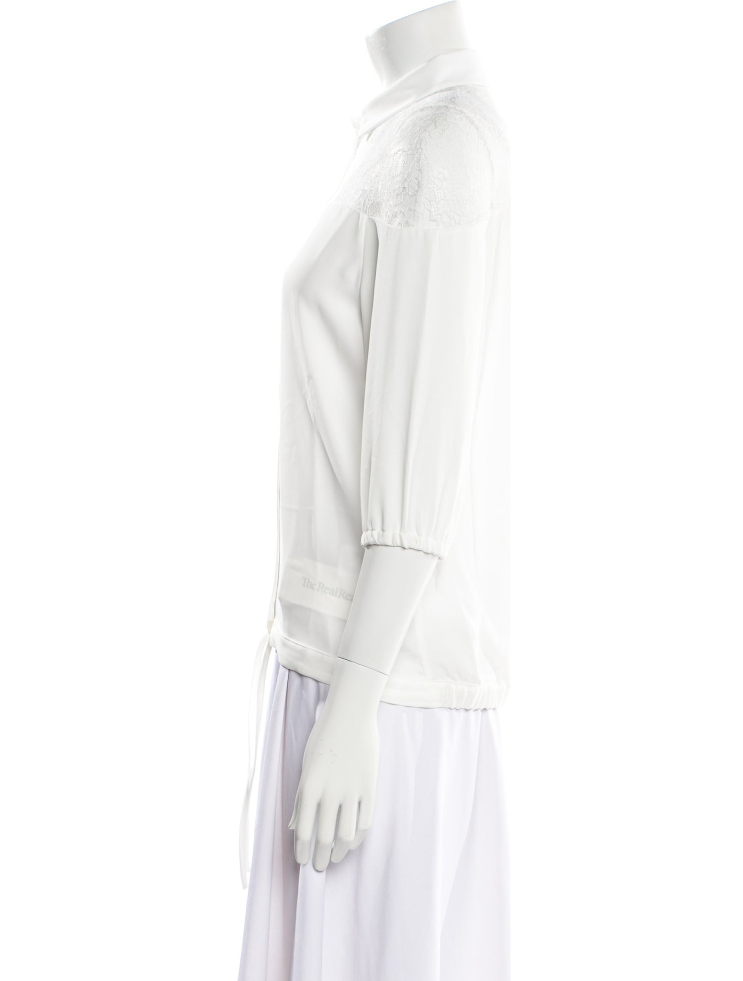 Anne Fontaine Three-Quarter Sleeve Button-Up Top