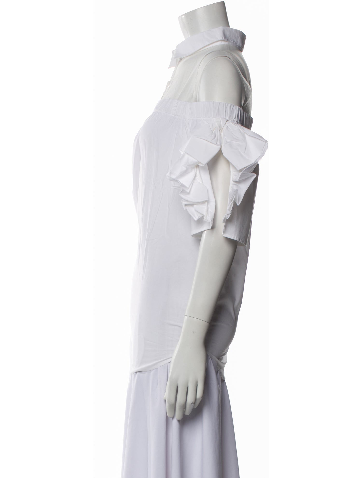 Anne Fontaine Off-The-Shoulder Short Sleeve Blouse