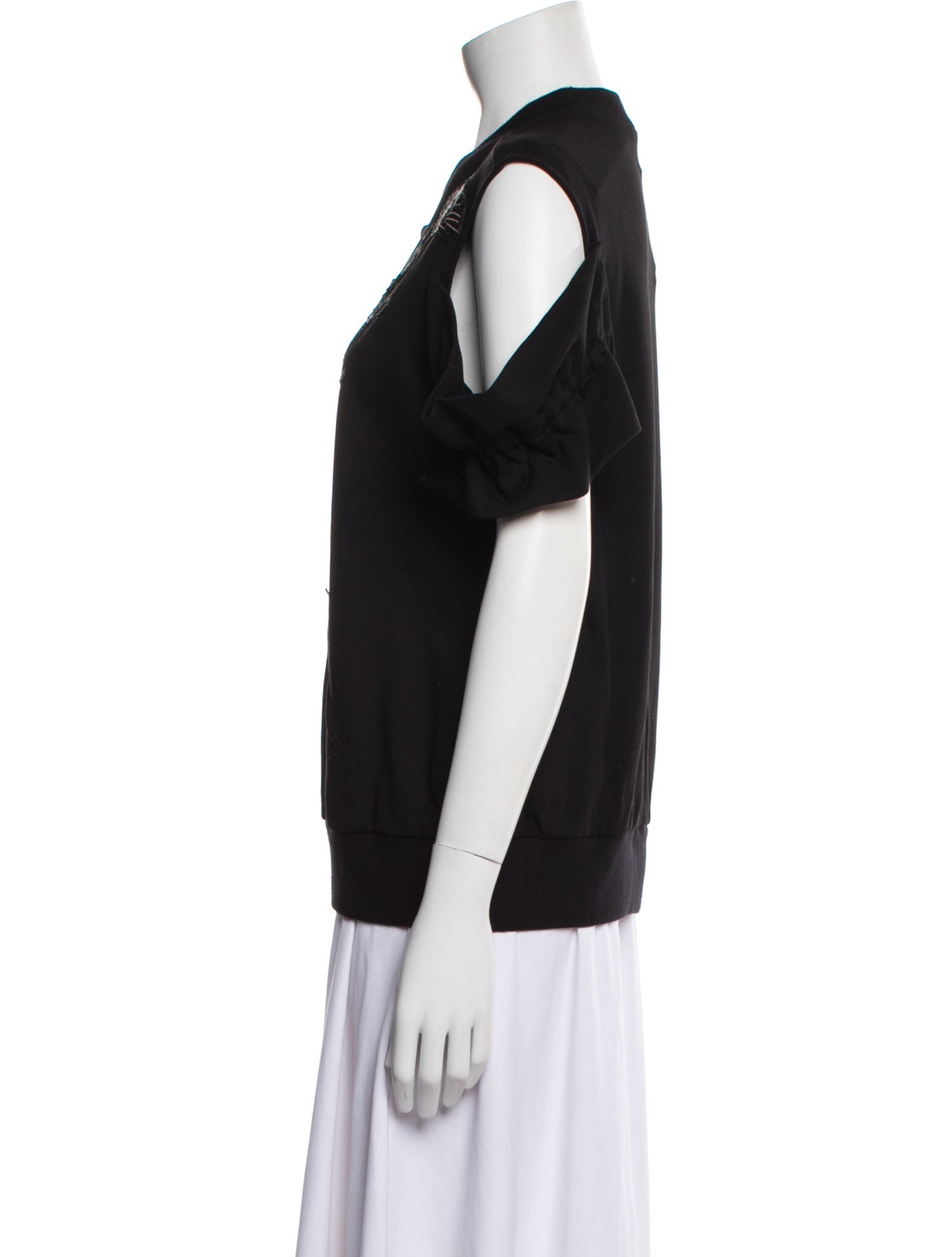 Anne Fontaine V-Neck Short Sleeve Blouse w/ Tags