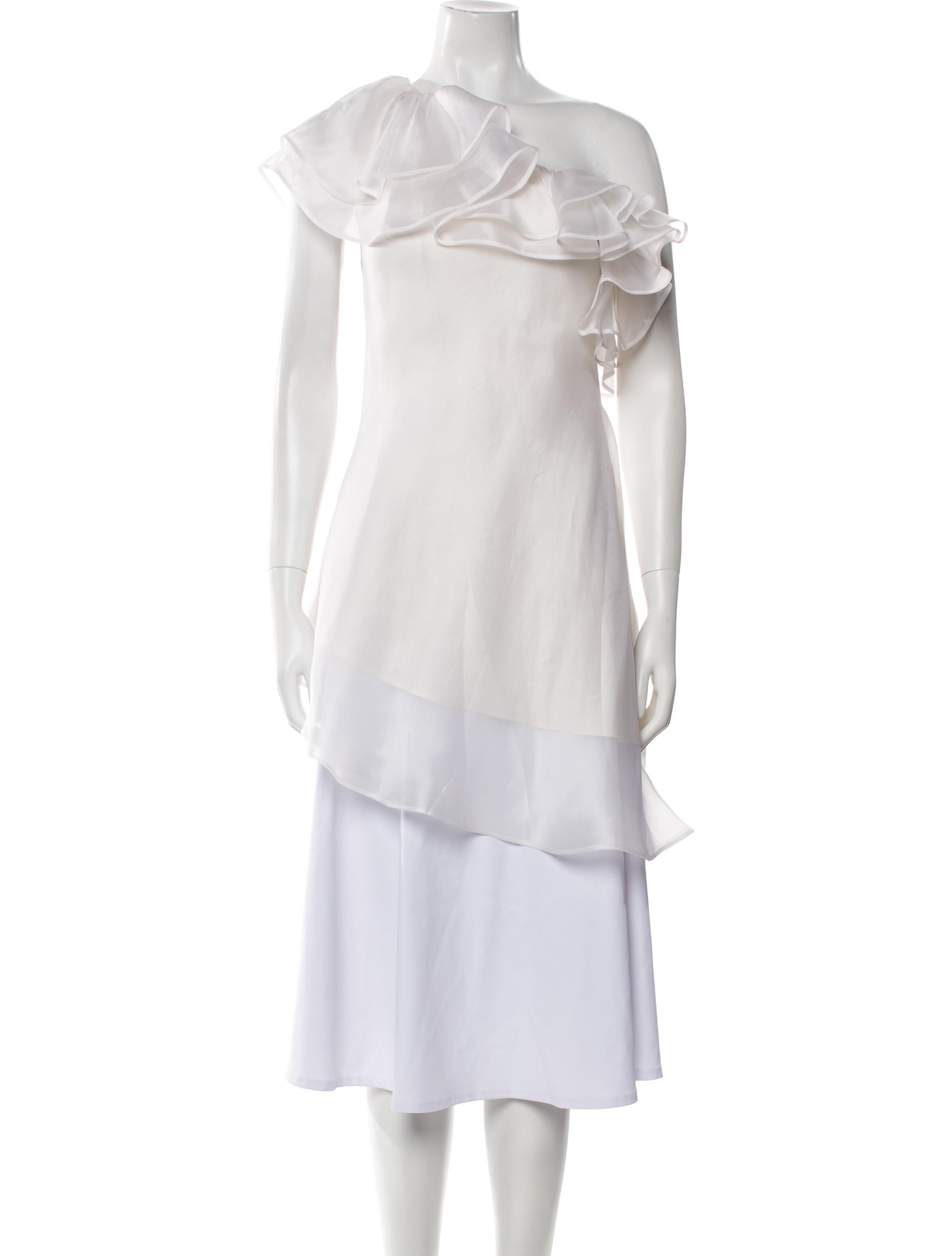 Anne Fontaine Silk One-Shoulder Tunic