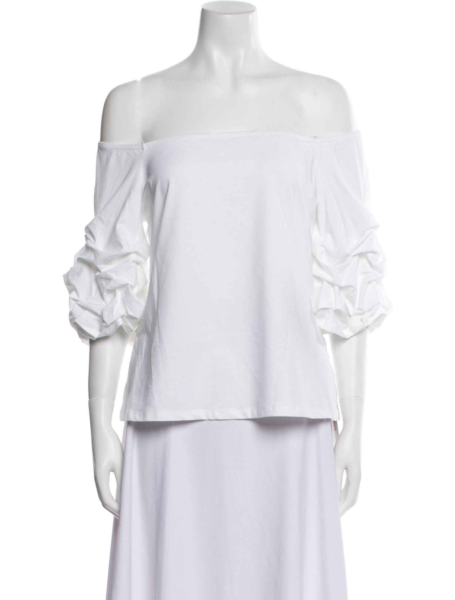 Anne Fontaine Off-The-Shoulder Three-Quarter Sleeve Blouse