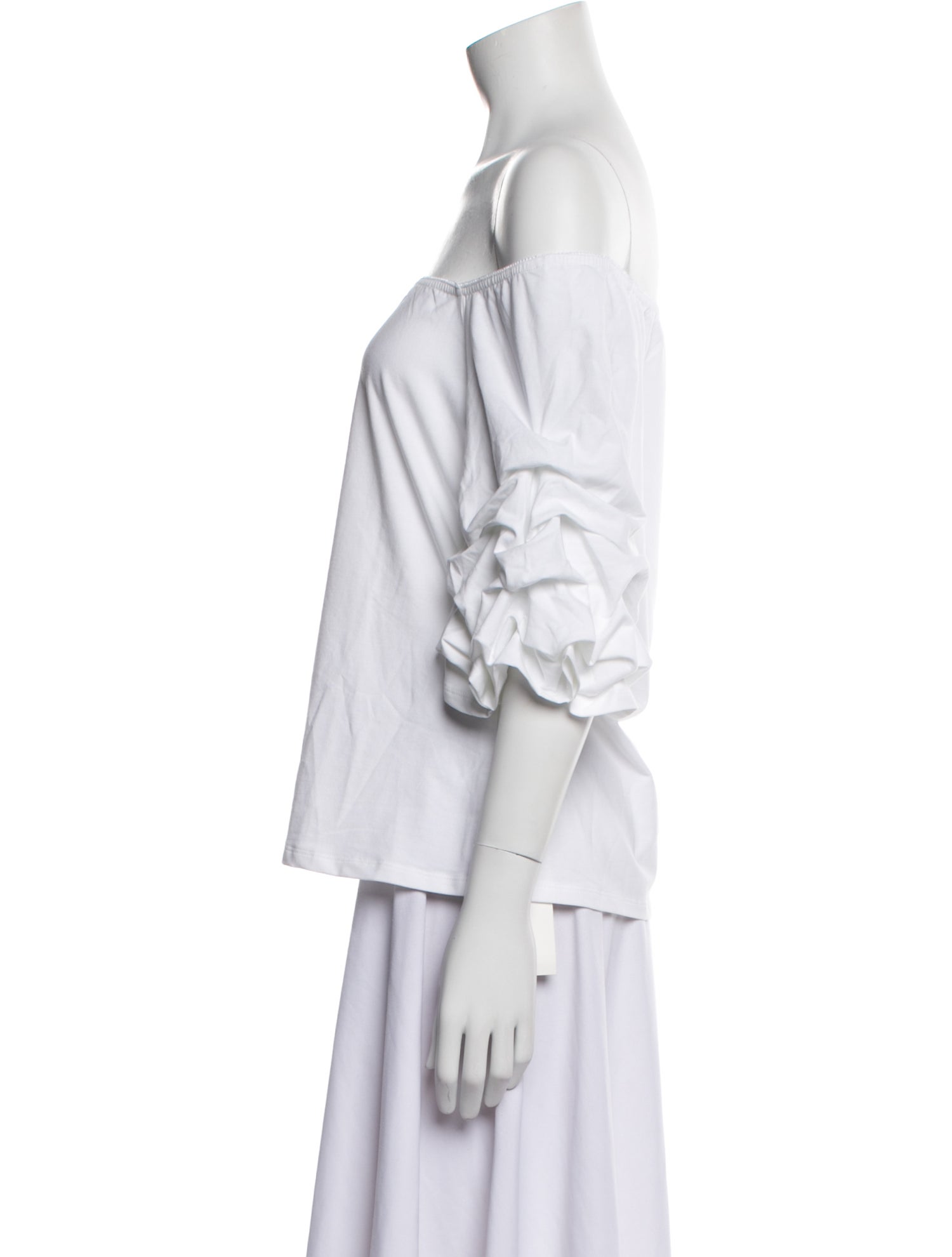 Anne Fontaine Off-The-Shoulder Three-Quarter Sleeve Blouse