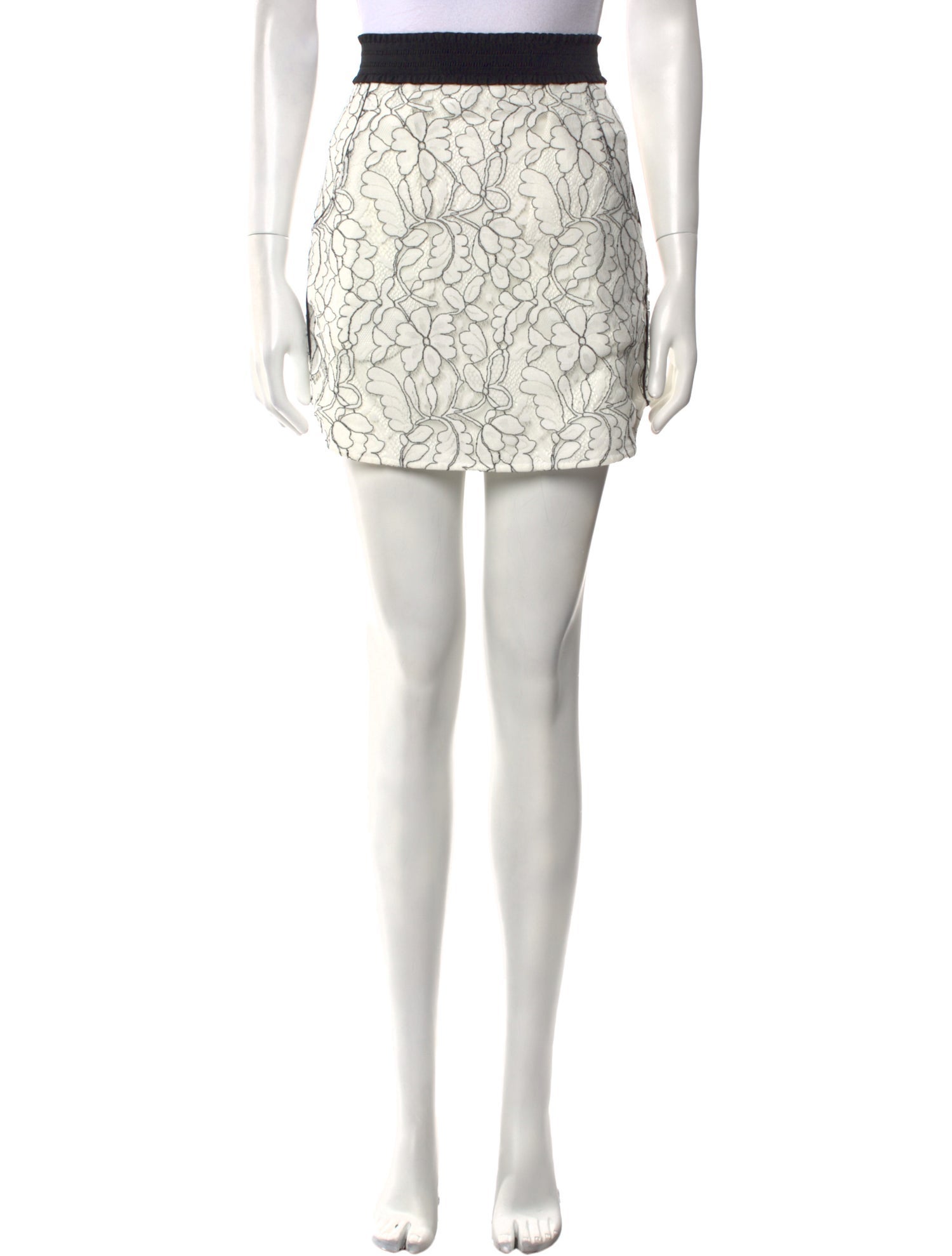 Anne Fontaine Lace Pattern Mini Skirt