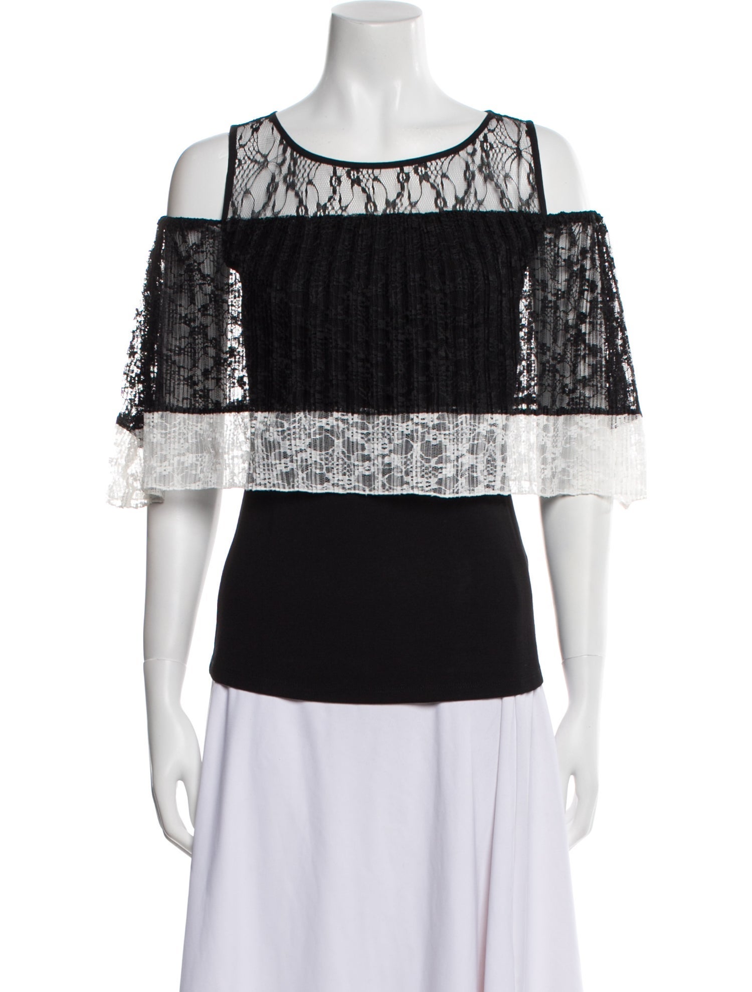 Anne Fontaine Lace Pattern Bateau Neckline Top w/ Tags