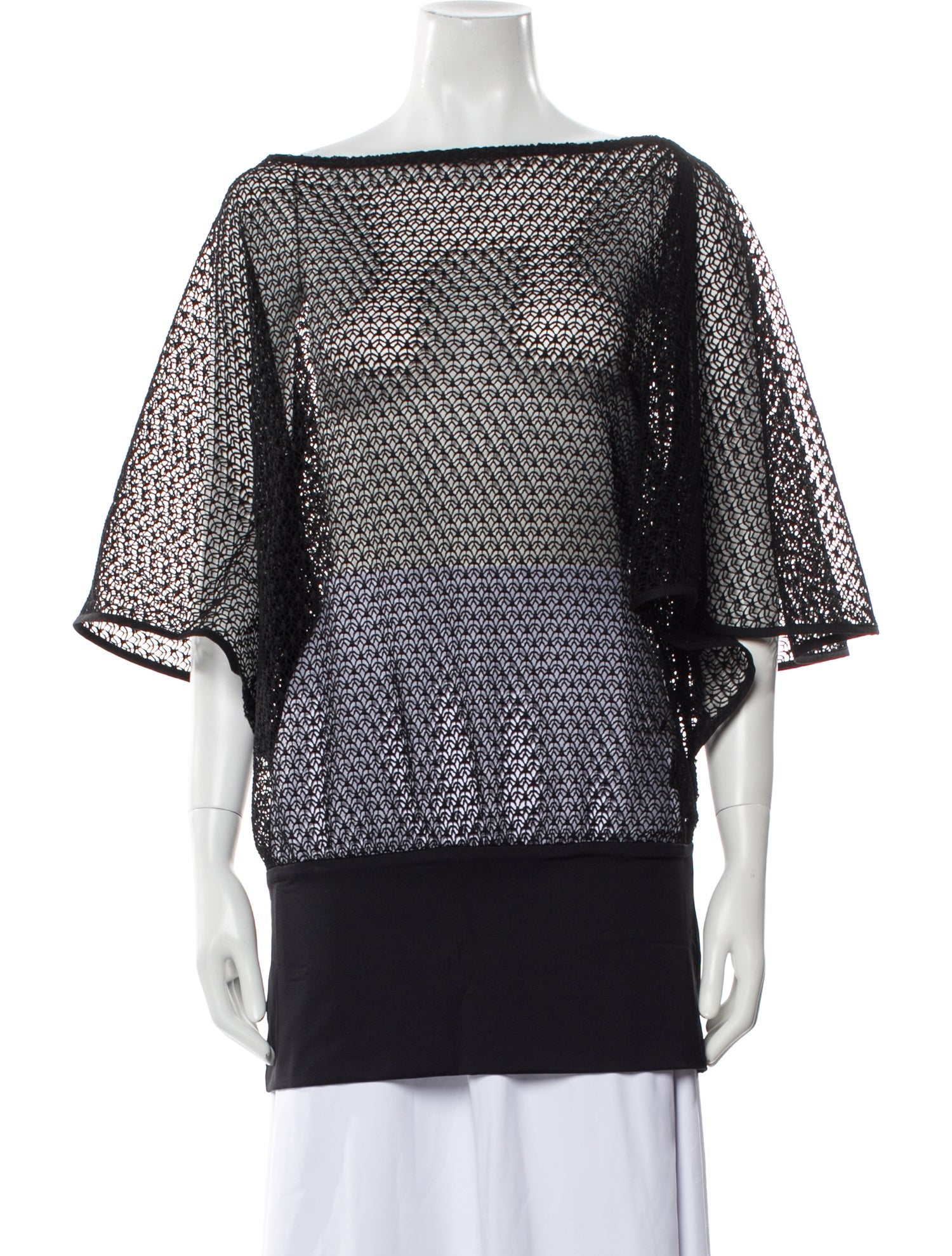 Anne Fontaine Bateau Neckline Short Sleeve Tunic