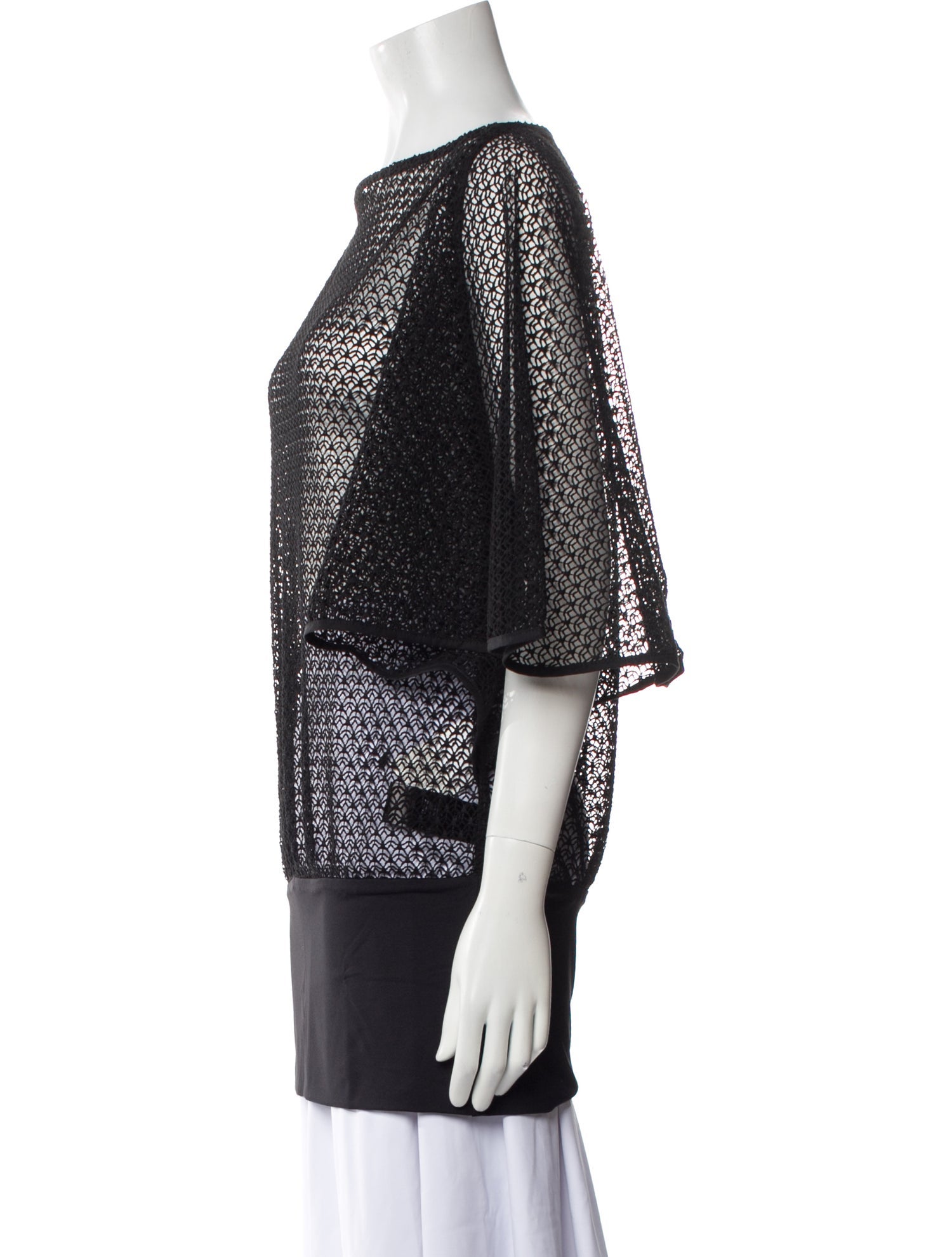 Anne Fontaine Bateau Neckline Short Sleeve Tunic