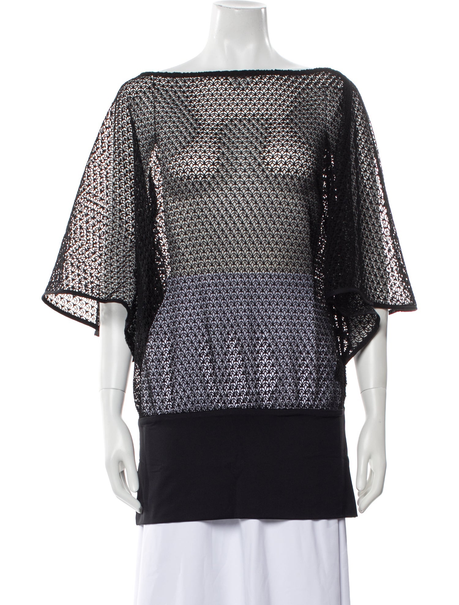 Anne Fontaine Bateau Neckline Short Sleeve Tunic