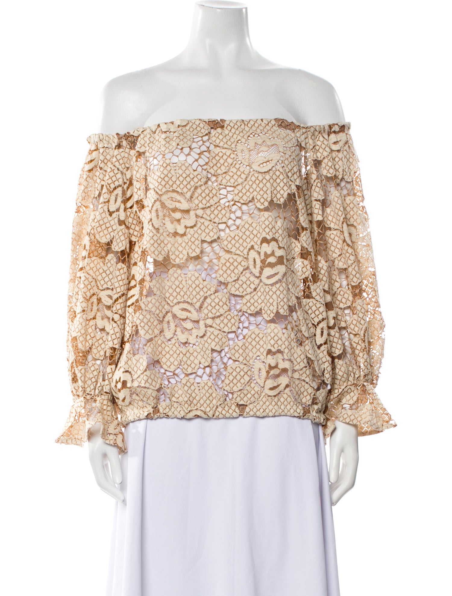 Anne Fontaine Printed Off-The-Shoulder Blouse