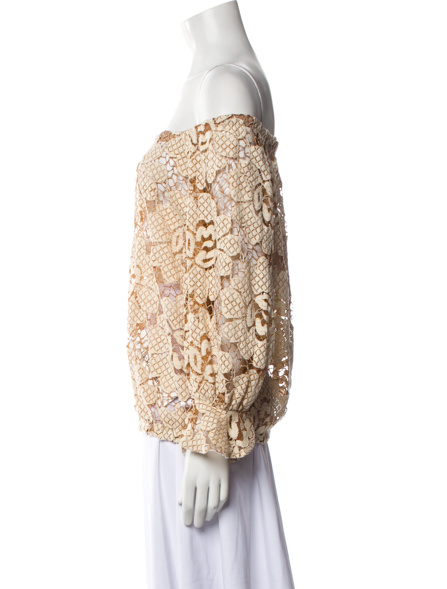 Anne Fontaine Printed Off-The-Shoulder Blouse