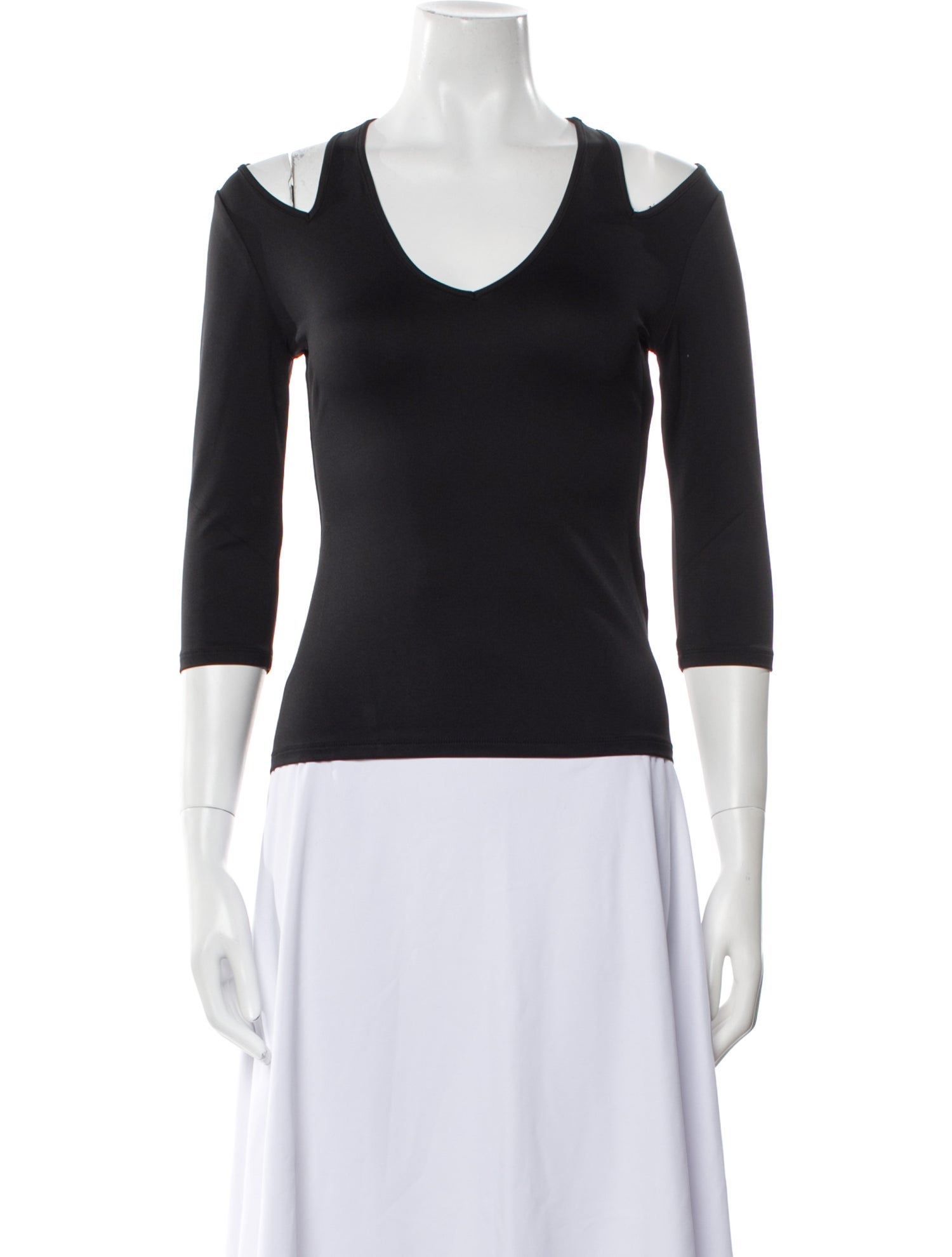 Anne Fontaine Scoop Neck Three-Quarter Sleeve Top