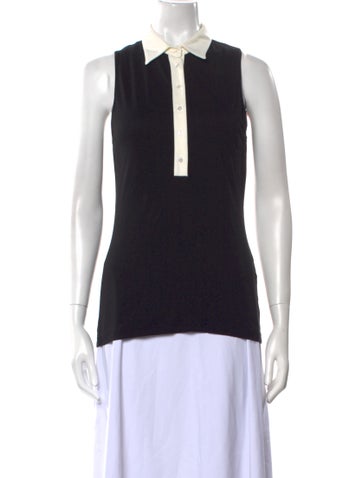 Anne Fontaine Tops V-Neck Sleeveless Polo Us8, Fr40 | S