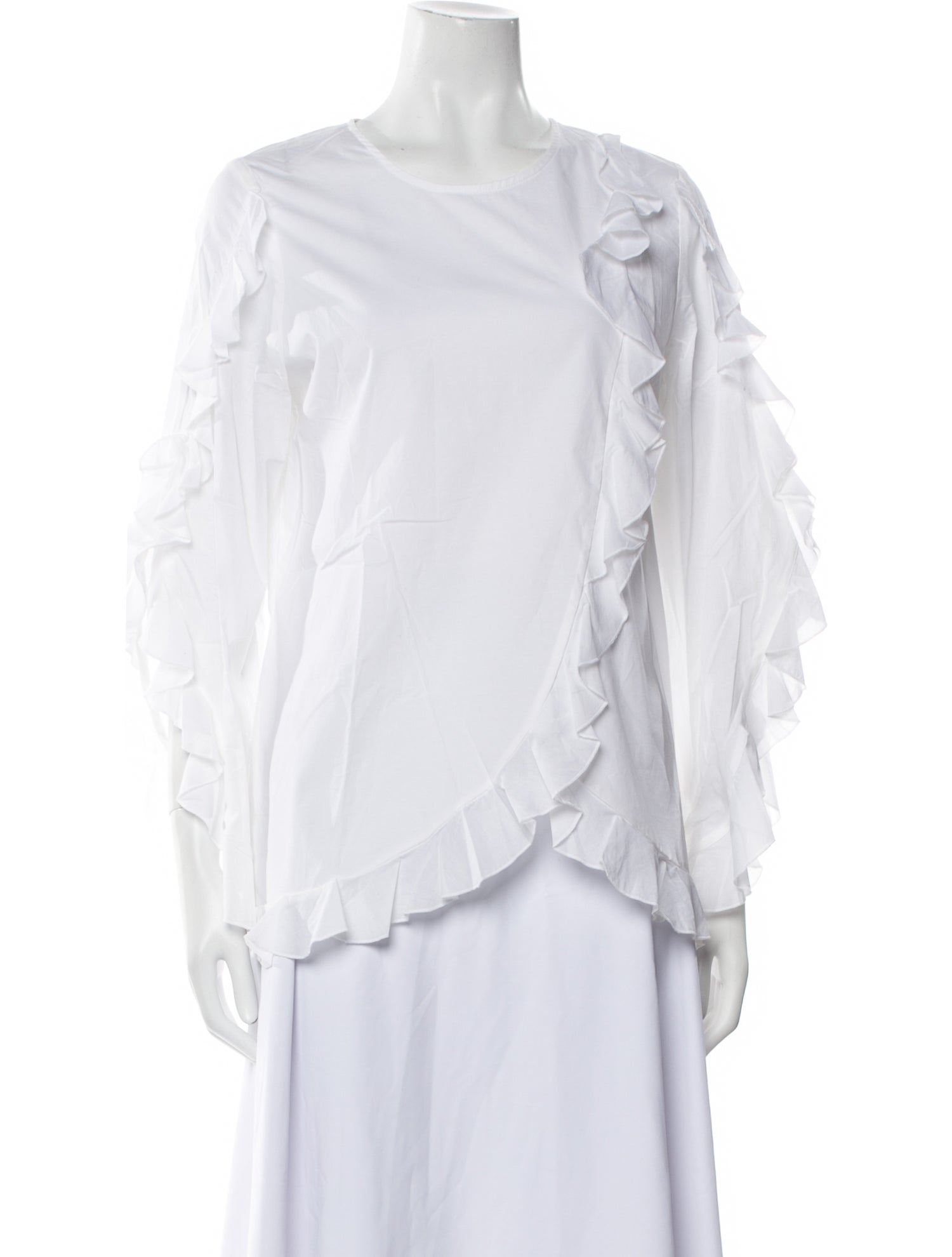 Anne Fontaine Crew Neck Three-Quarter Sleeve Blouse