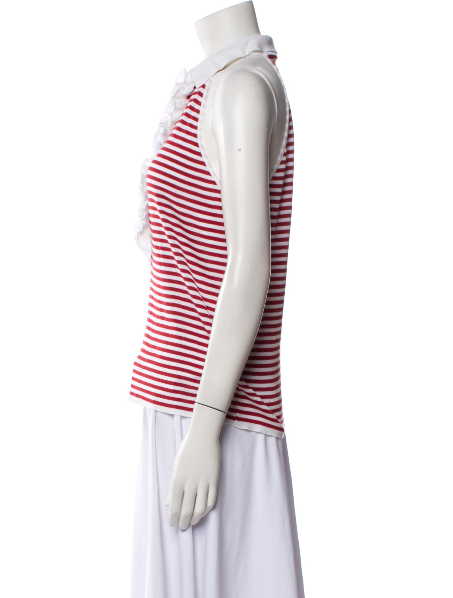 Anne Fontaine Striped V-Neck Polo