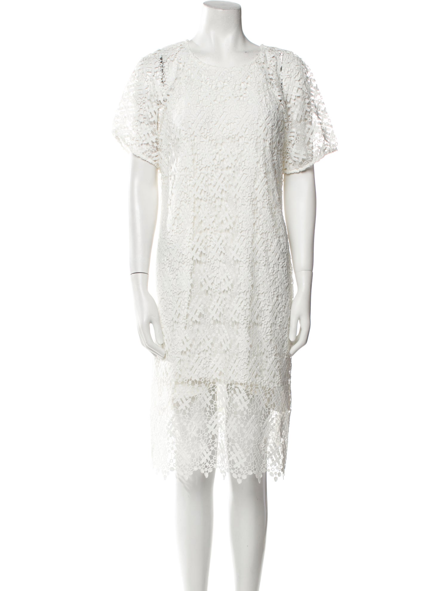 Anne Fontaine Scoop Neck Knee-Length Dress