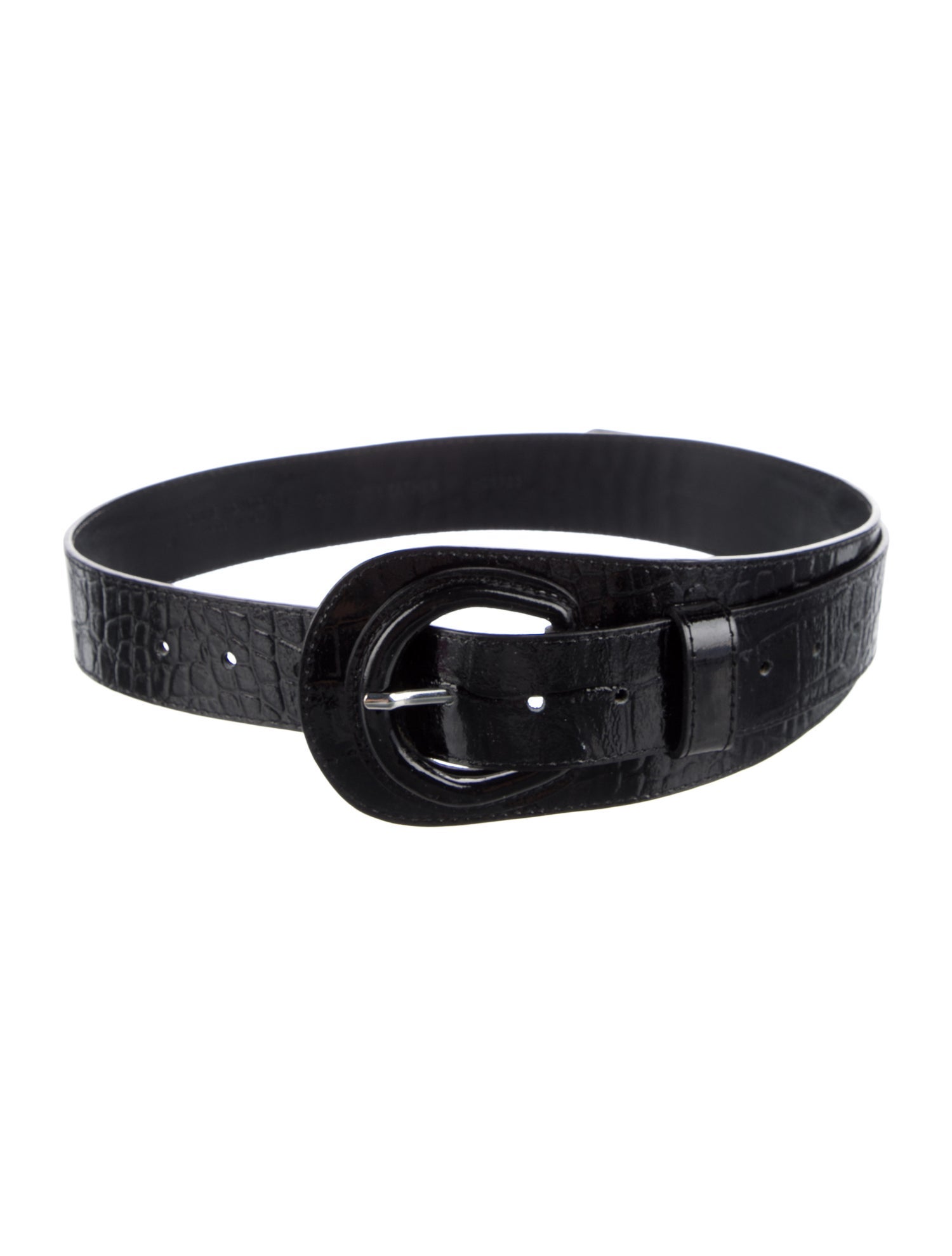 Anne Fontaine Embossed Leather Waist Belt