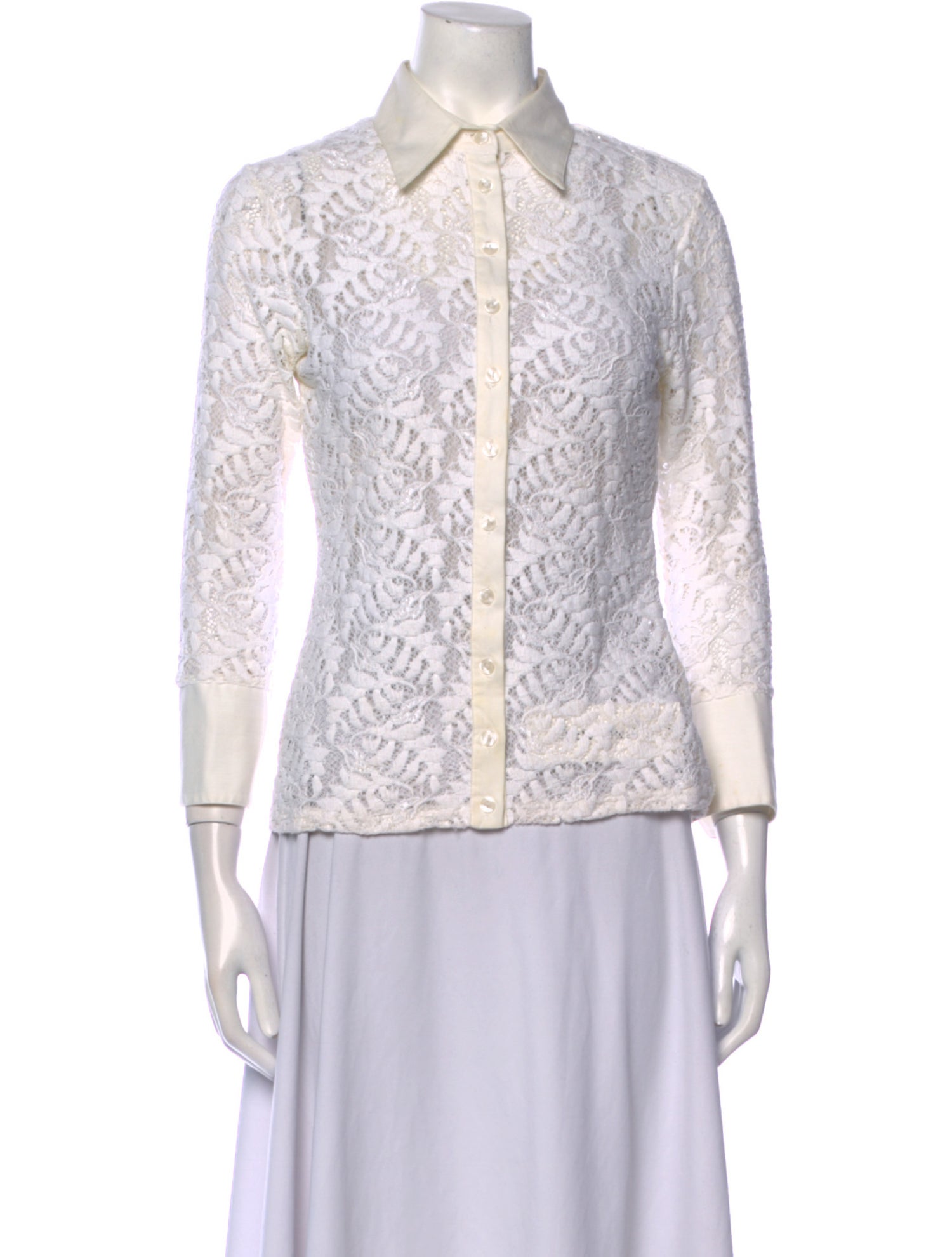 Anne Fontaine Lace Lace Pattern Button-Up Top