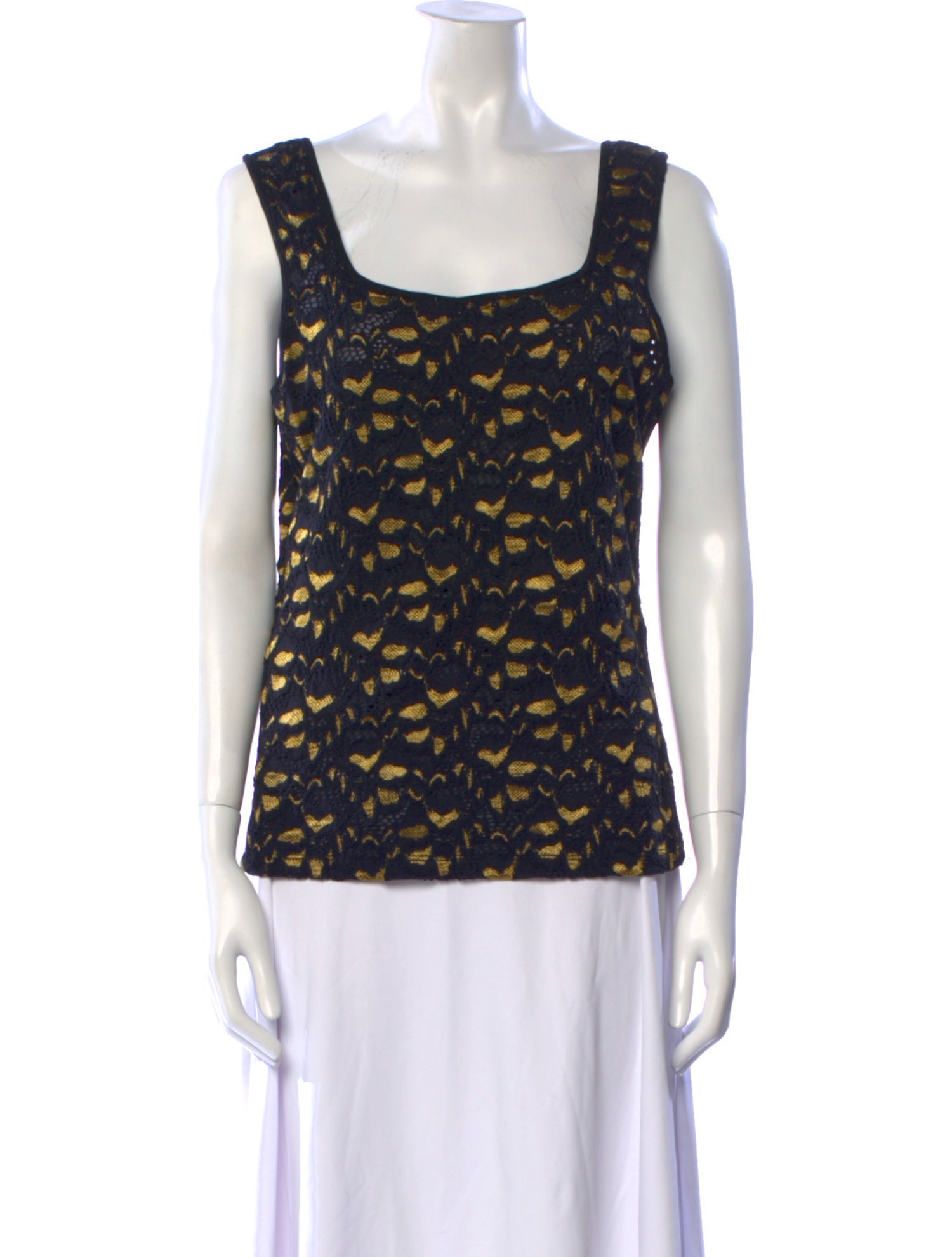 Anne Fontaine Printed Square Neckline Top