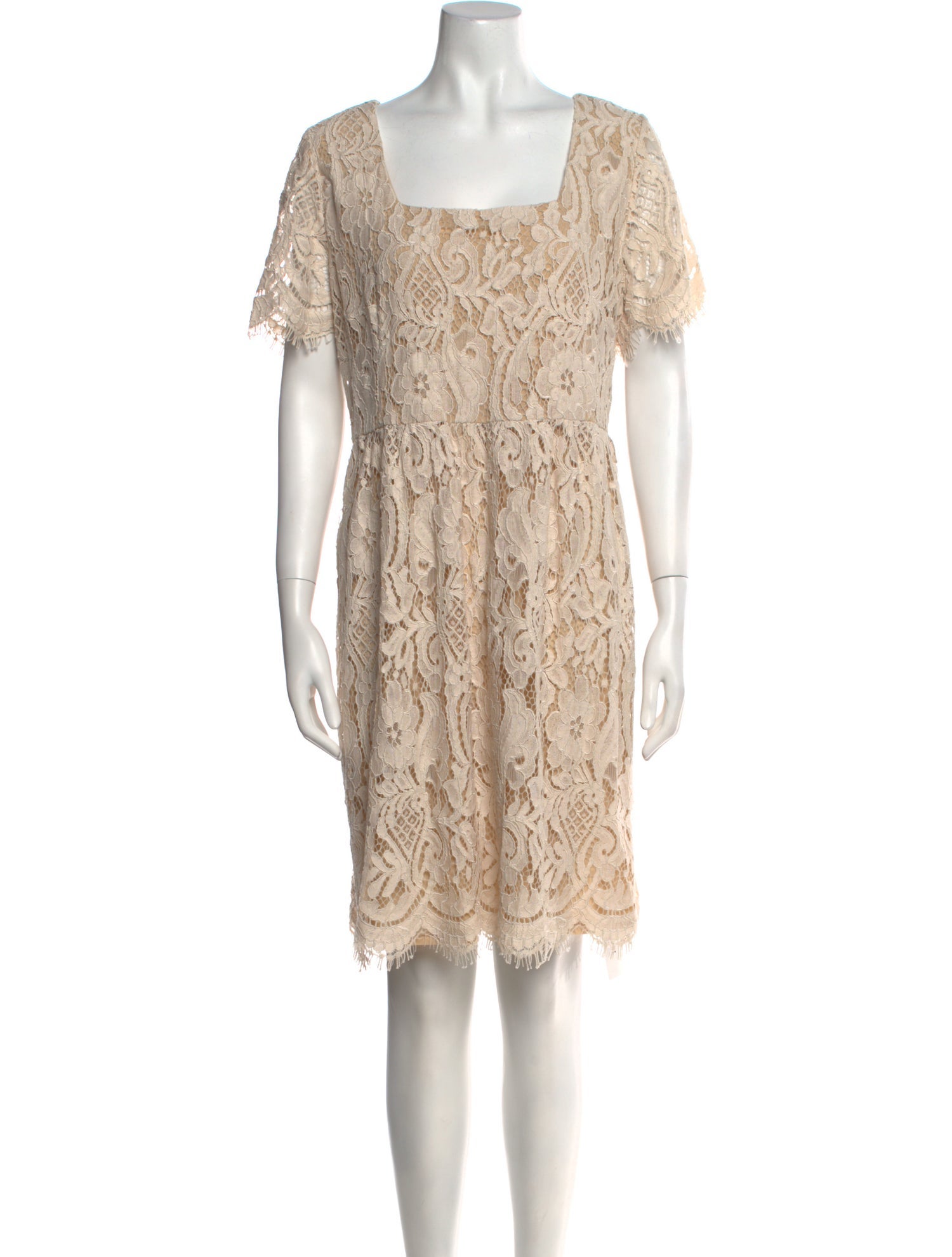 Anne Fontaine Lace Pattern Knee-Length Dress