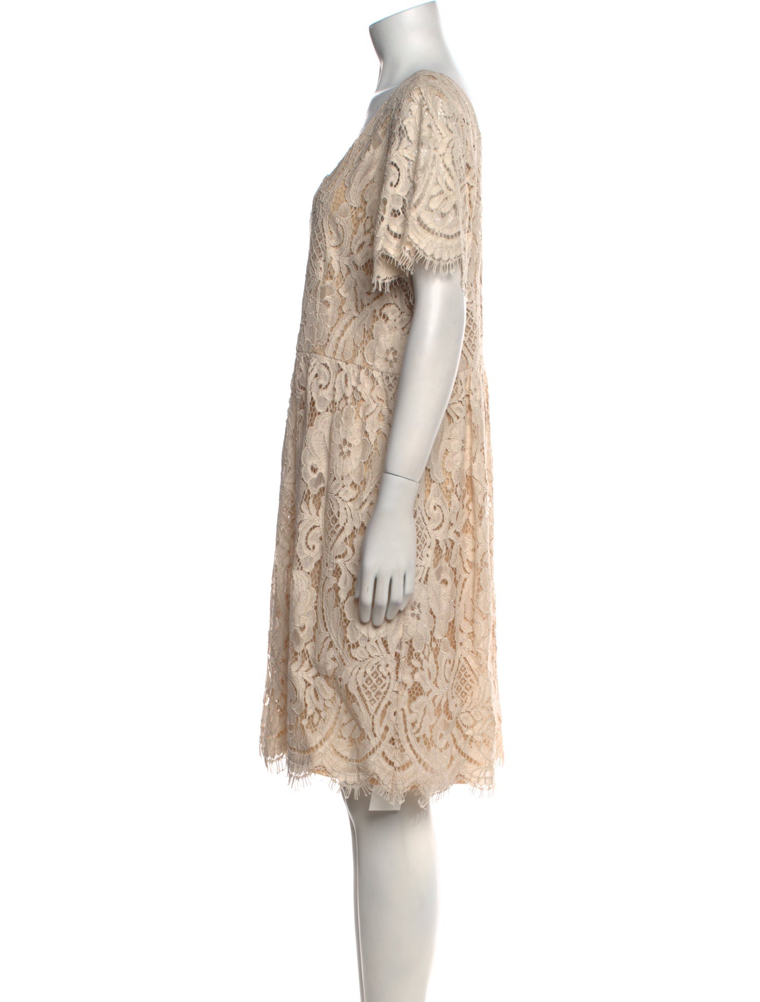 Anne Fontaine Lace Pattern Knee-Length Dress