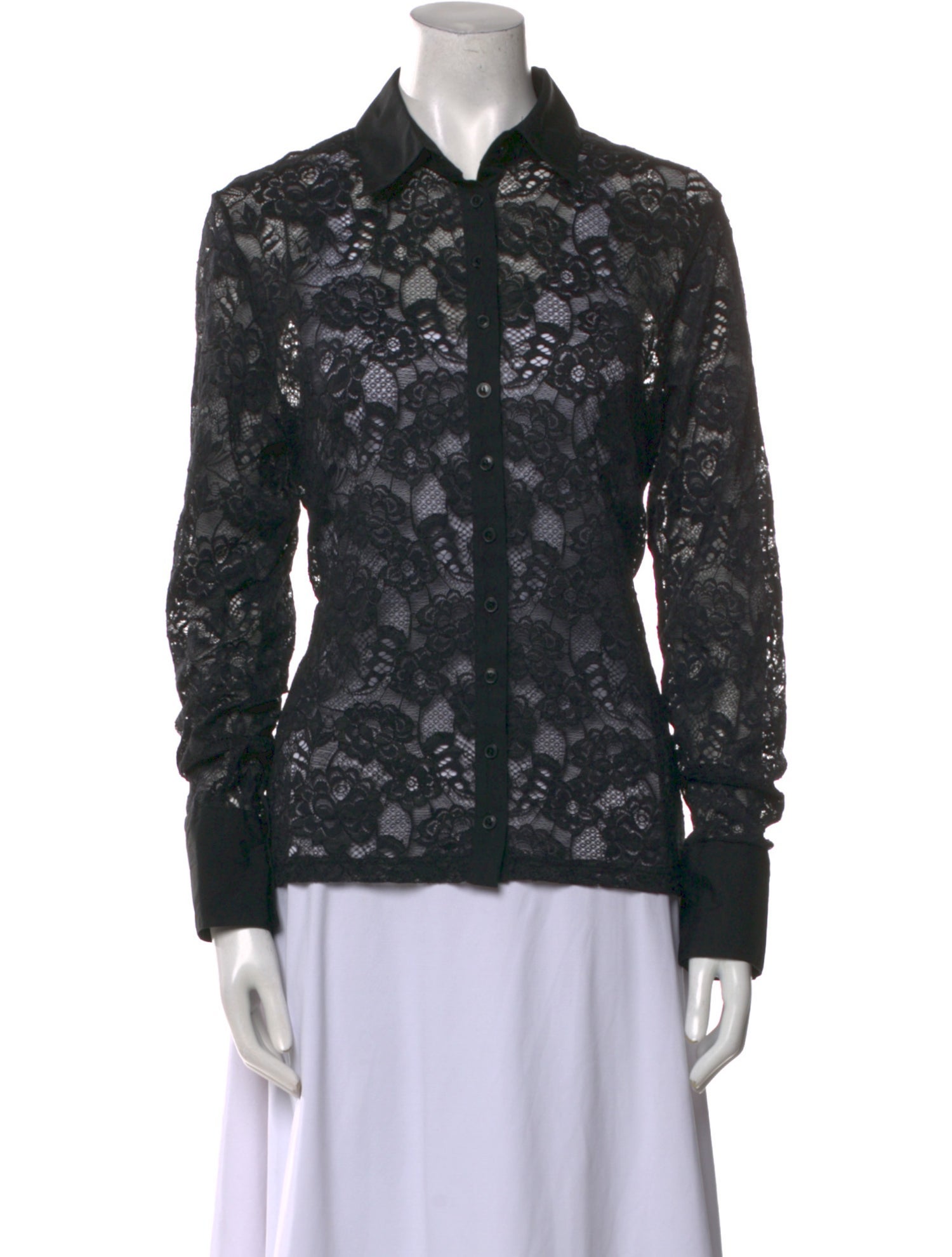 Anne Fontaine Lace Lace Pattern Button-Up Top
