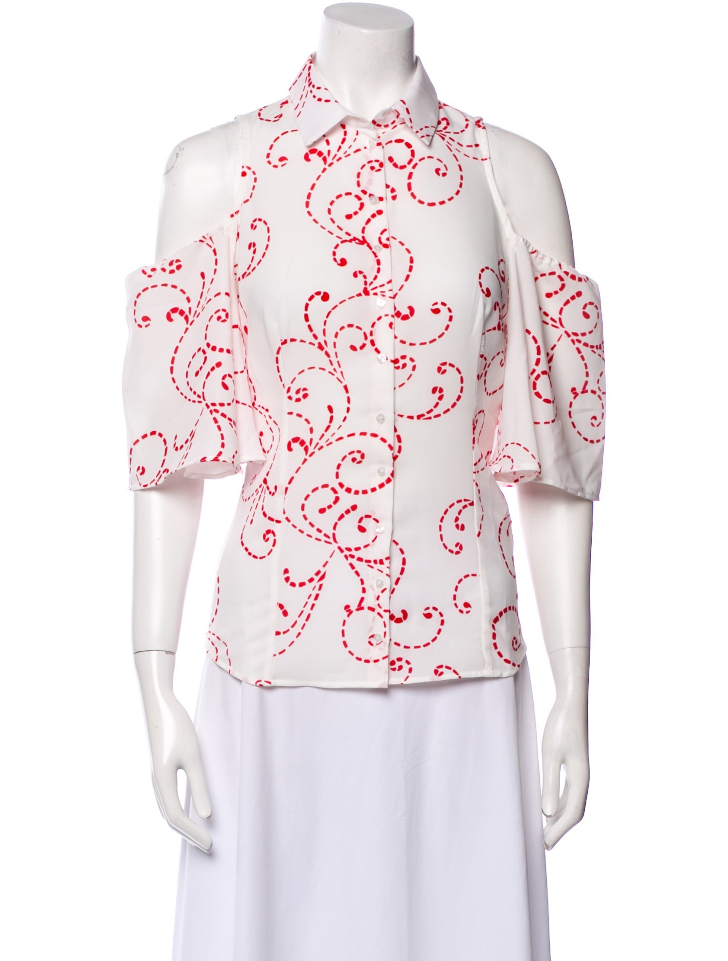 Anne Fontaine Printed Three-Quarter Sleeve Blouse