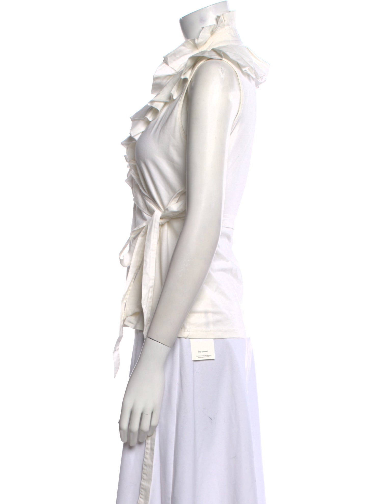 Anne Fontaine Linen Mock Neck Blouse