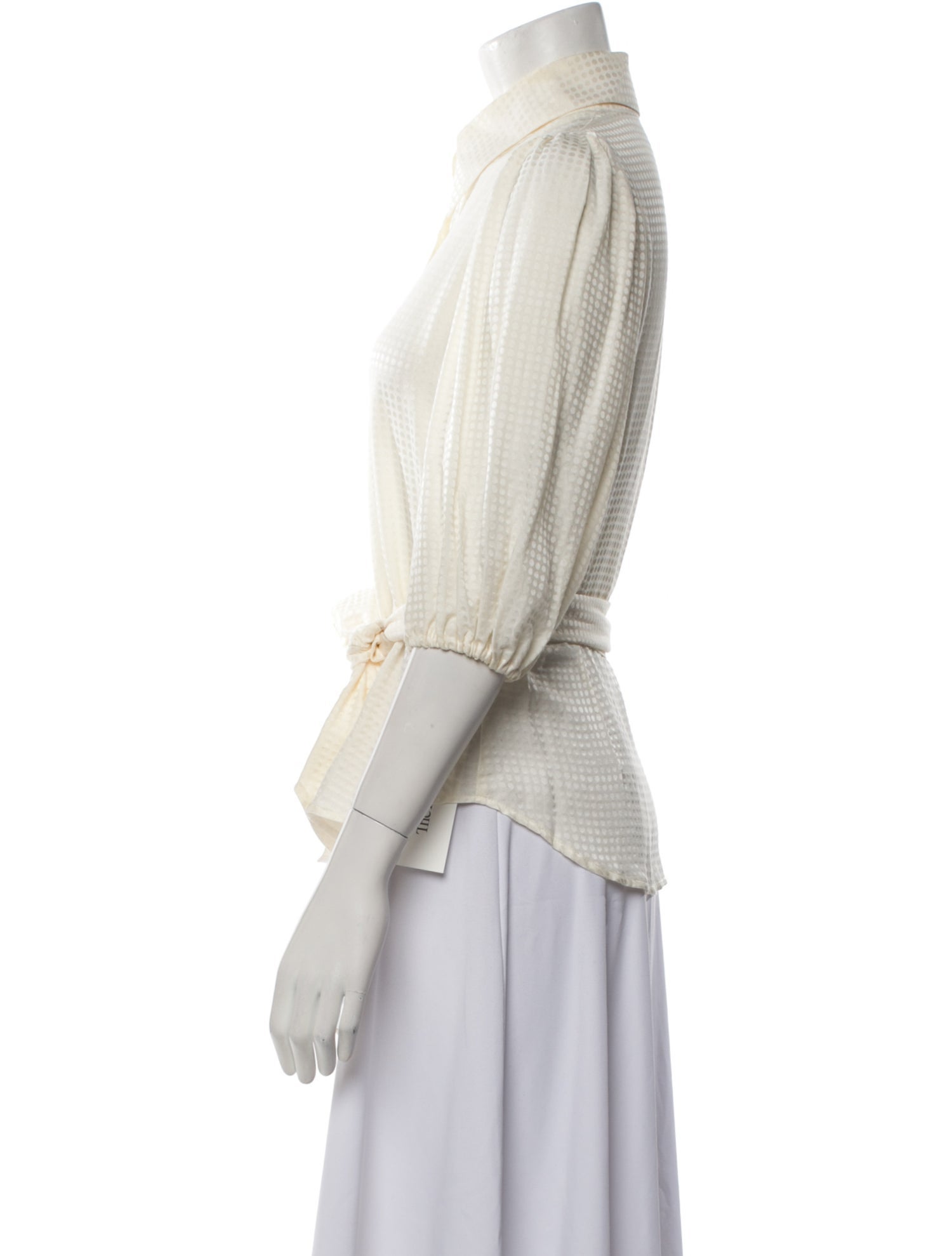 Anne Fontaine Three-Quarter Sleeve Button-Up Top