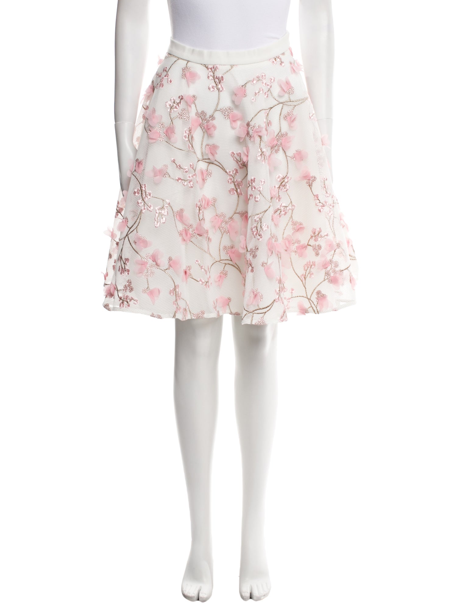 Anne Fontaine Embroidered Accent Knee-Length Skirt