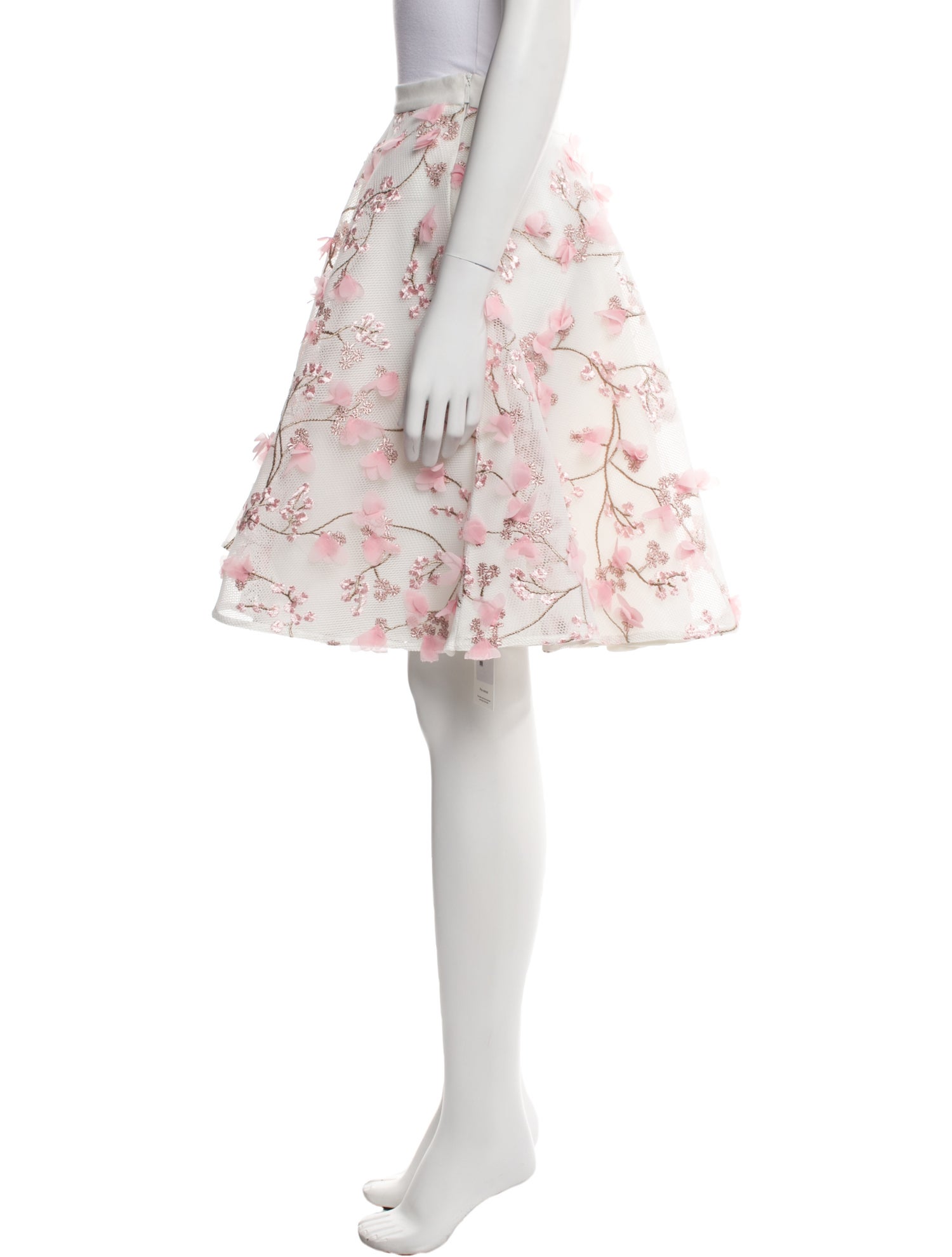 Anne Fontaine Embroidered Accent Knee-Length Skirt